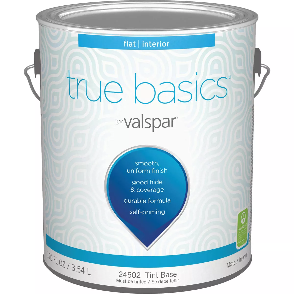 True Basics by Valspar Flat Interior Wall Paint, 1 Gal., Tint Base