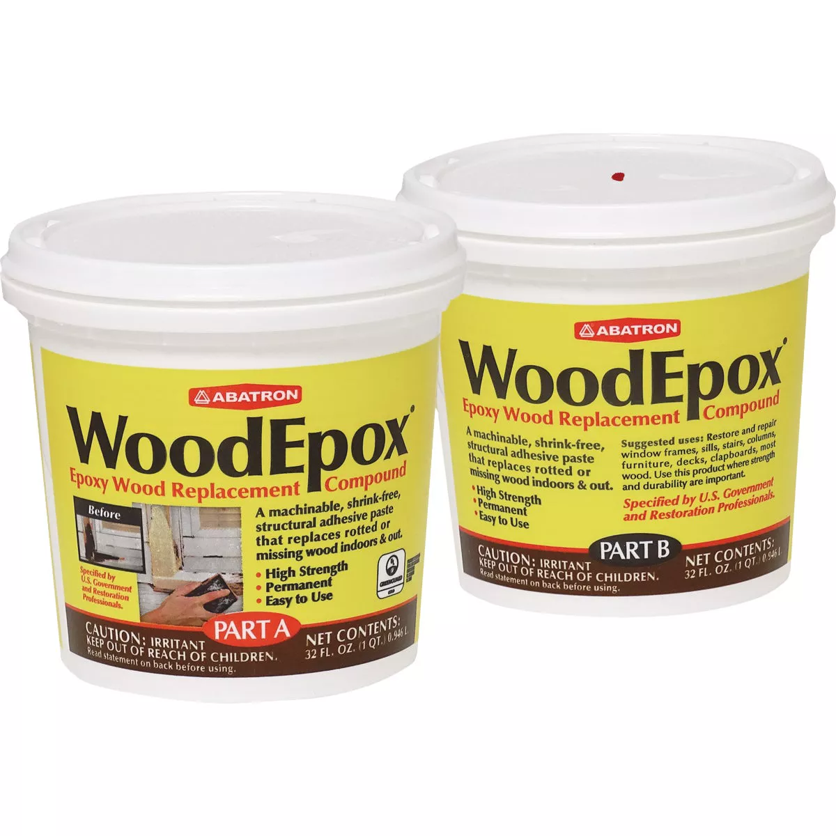 Abatron WoodEpox - Includes 1 Qt. Part A & 1 Qt. Part B