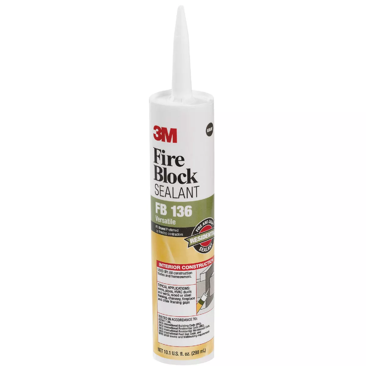3M 10.1 Oz. Heat Resistant Fire Block Sealant, Gray