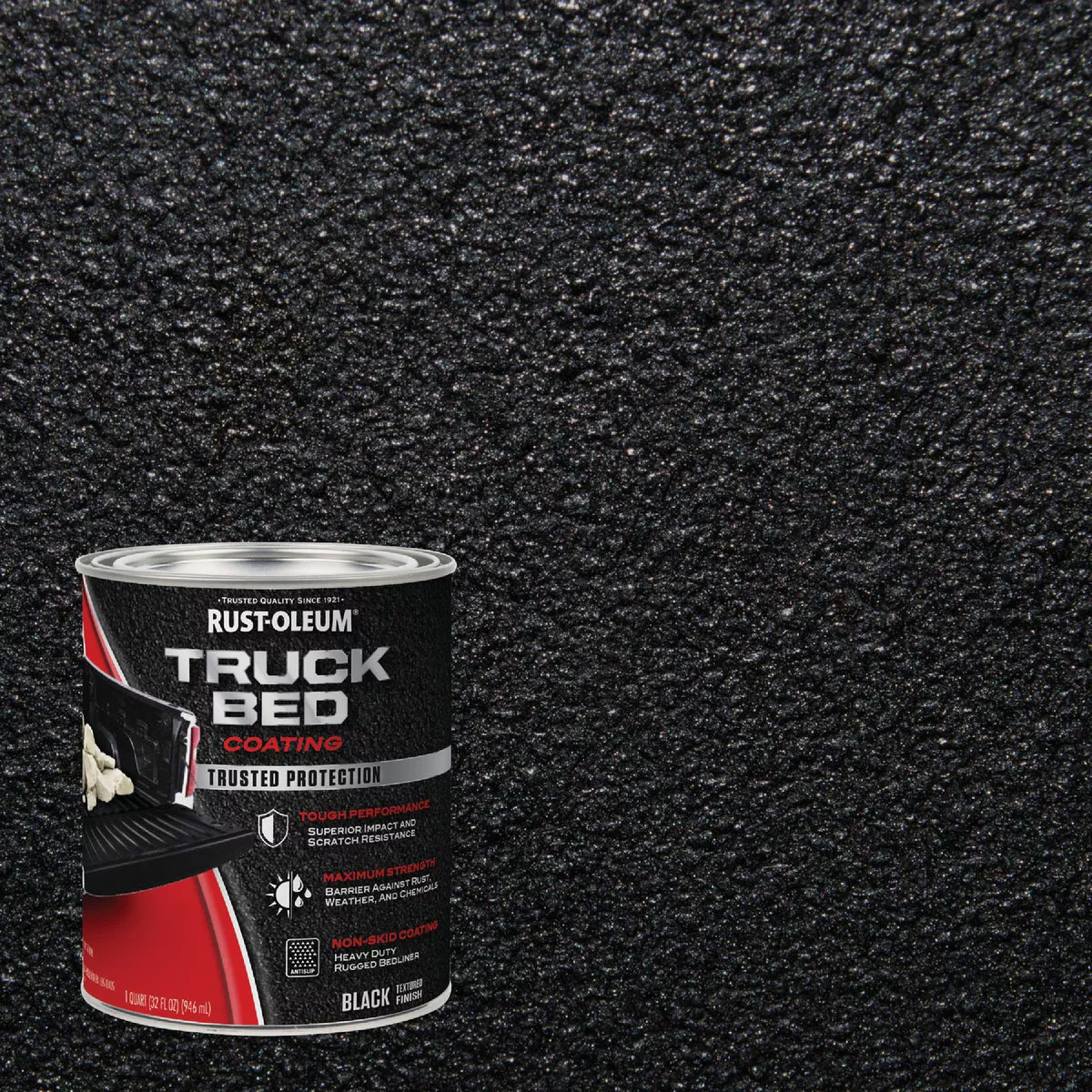 Rust-Oleum Automotive Truck Bed Coating, Quart, Black