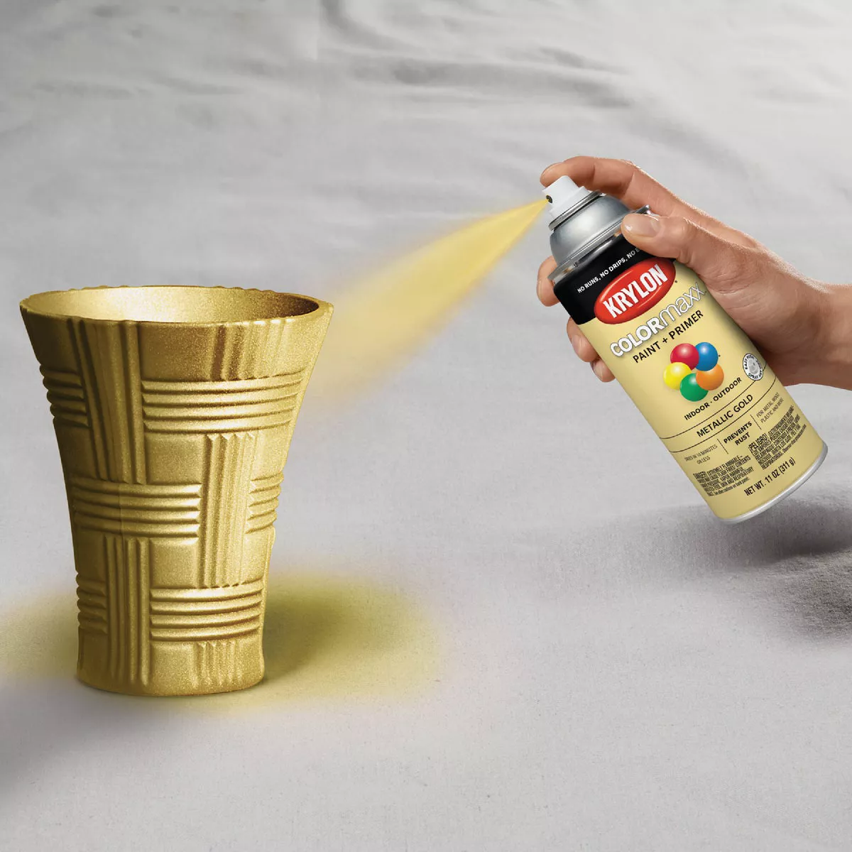 Krylon ColorMaxx 11 Oz. Metallic Gloss Spray Paint, Gold - photo 3