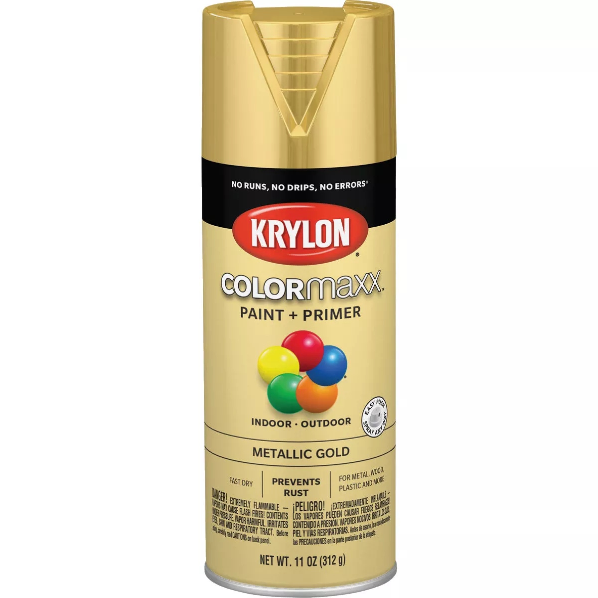 Krylon ColorMaxx 11 Oz. Metallic Gloss Spray Paint, Gold - photo 2