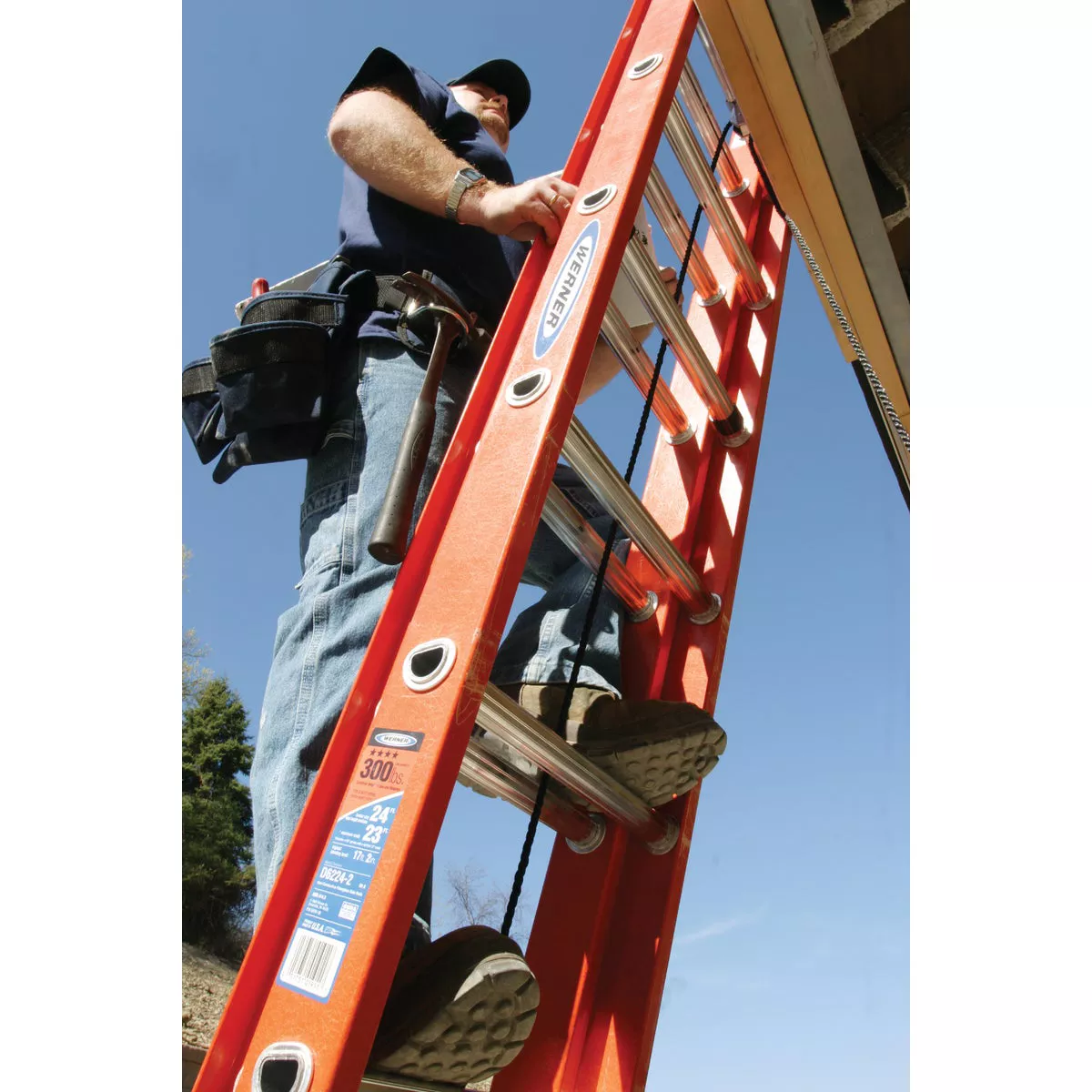 Werner 24 Ft. Fiberglass Extension Ladder with 300 Lb. Load Capacity Type IA Duty Rating - photo 3