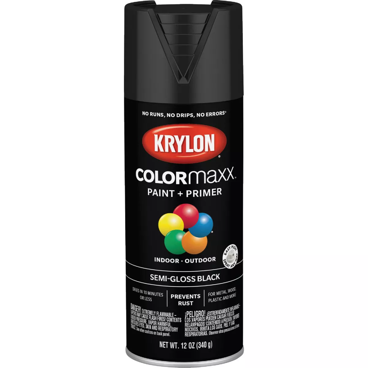 Krylon ColorMaxx 12 Oz. Semi-Gloss Spray Paint, Black - photo 2