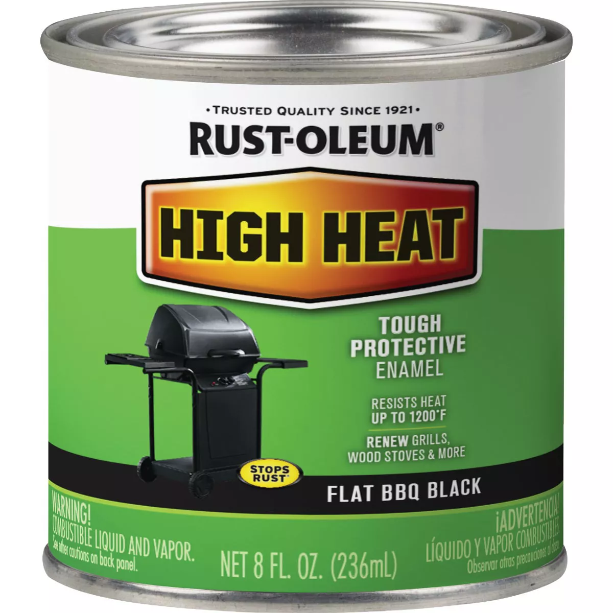 Rust-Oleum Flat High Heat Enamel, BBQ Black, 1/2 Pt. - photo 2