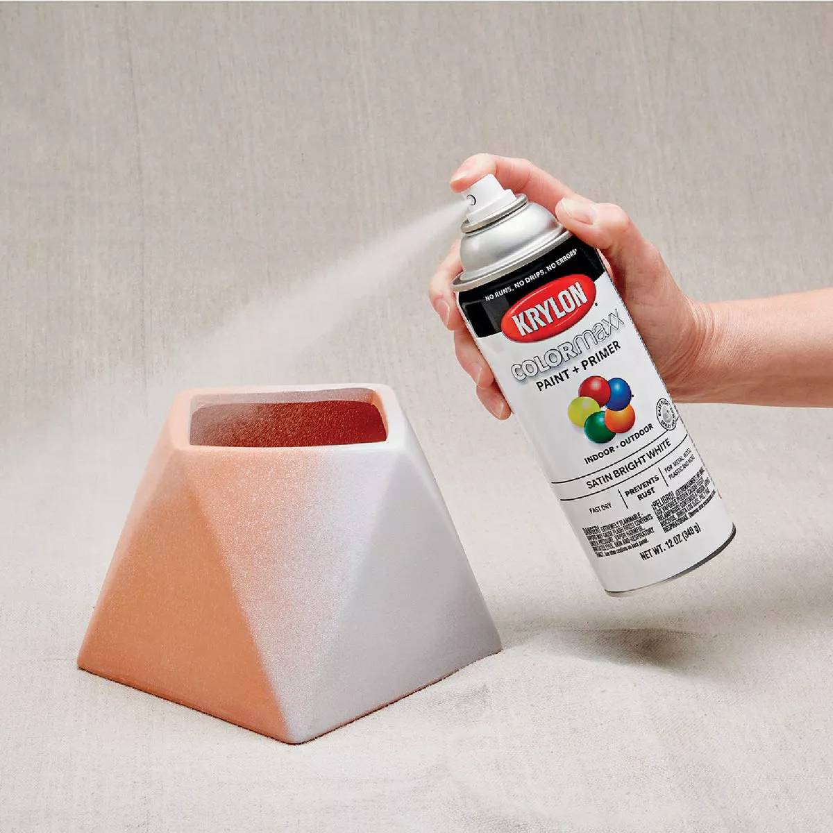 Krylon ColorMaxx12 Oz. Satin Spray Paint, Bright White - photo 2