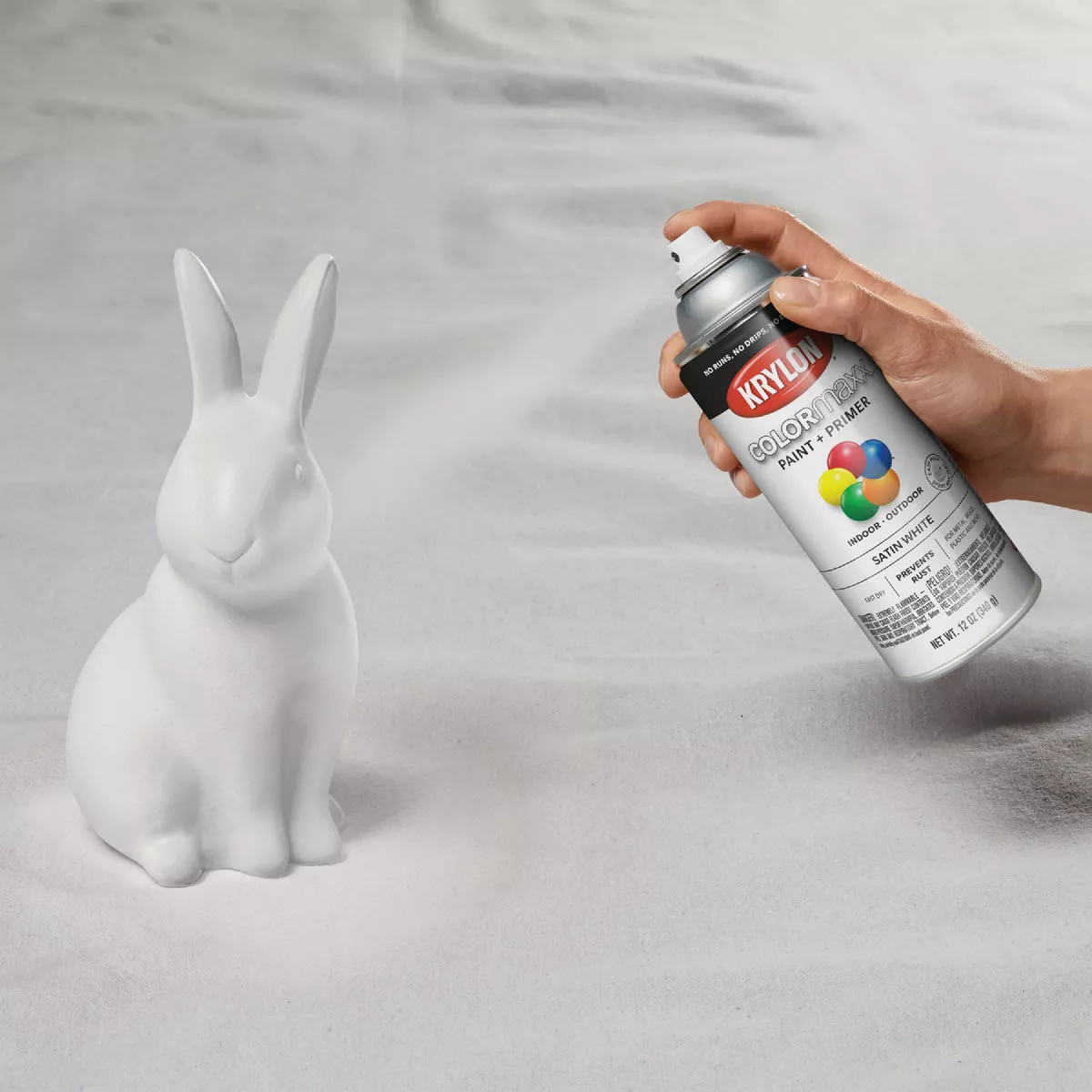 Krylon ColorMaxx 12 Oz. Satin Spray Paint, White - photo 5