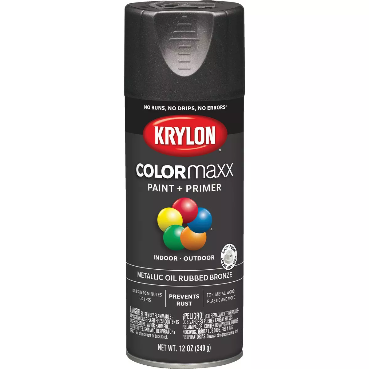 Krylon ColorMaxx 11 Oz. Brushed Metallic Satin Spray Paint, Oil Rubbed Bronze