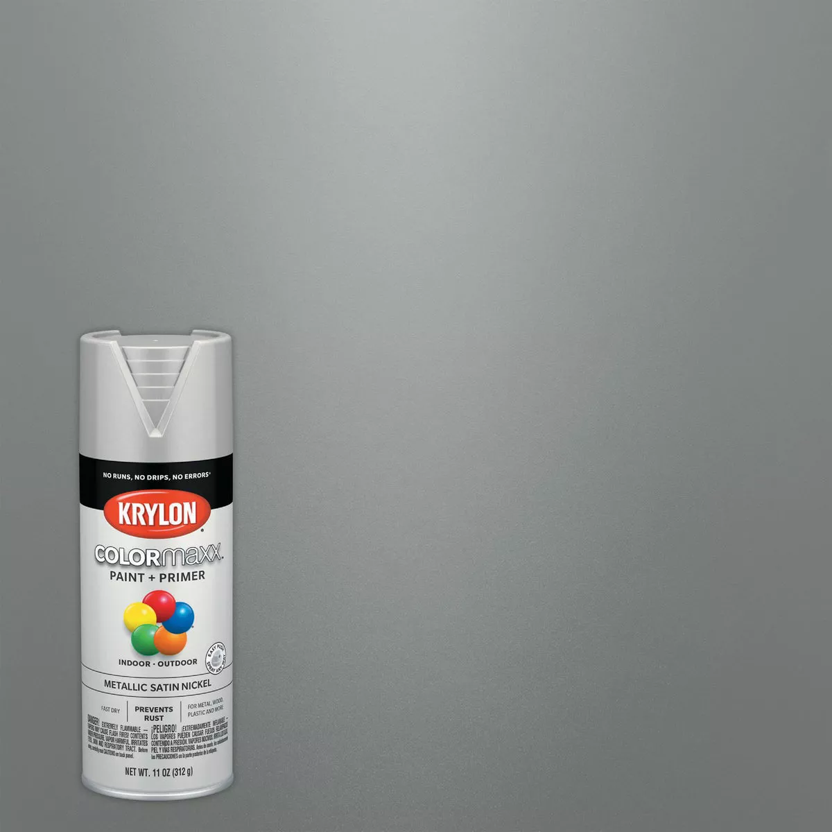 Krylon ColorMaxx 11 Oz. Brushed Metallic Satin Spray Paint, Nickel - photo 7