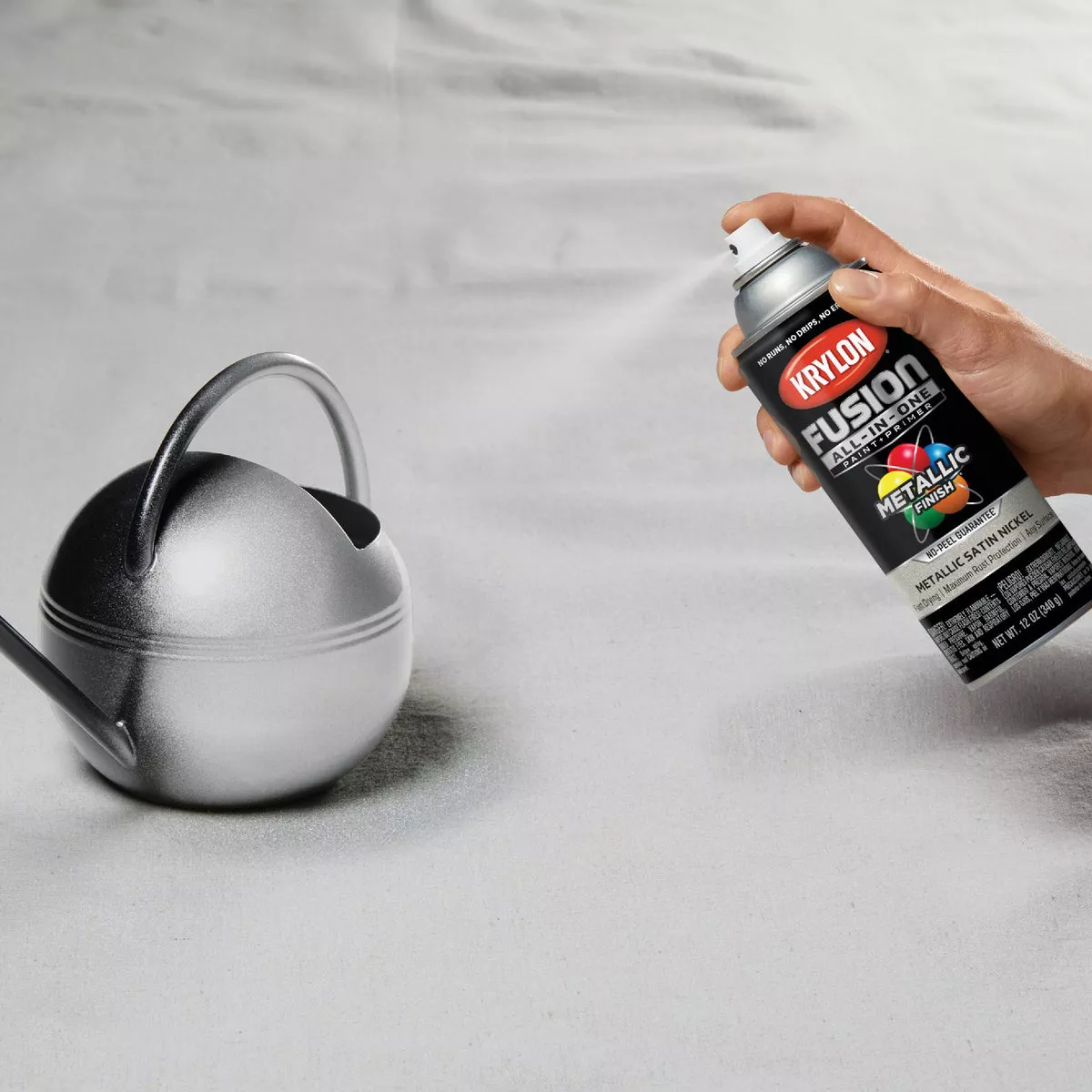 Krylon ColorMaxx 11 Oz. Brushed Metallic Satin Spray Paint, Nickel - photo 3