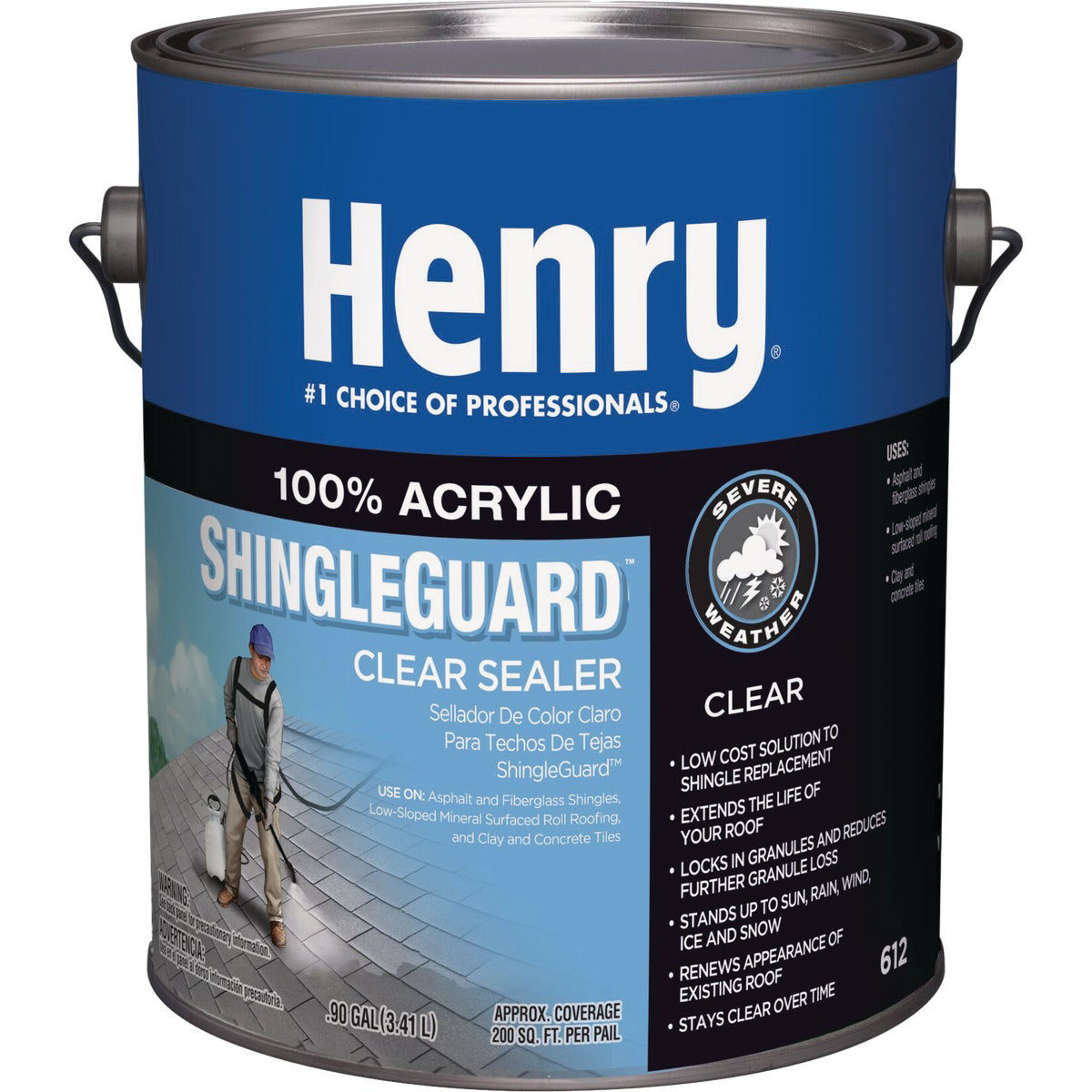 Henry 612 Shingle-Guard Clear Acrylic Shingle Sealer 1 gal. (Pack of 4)