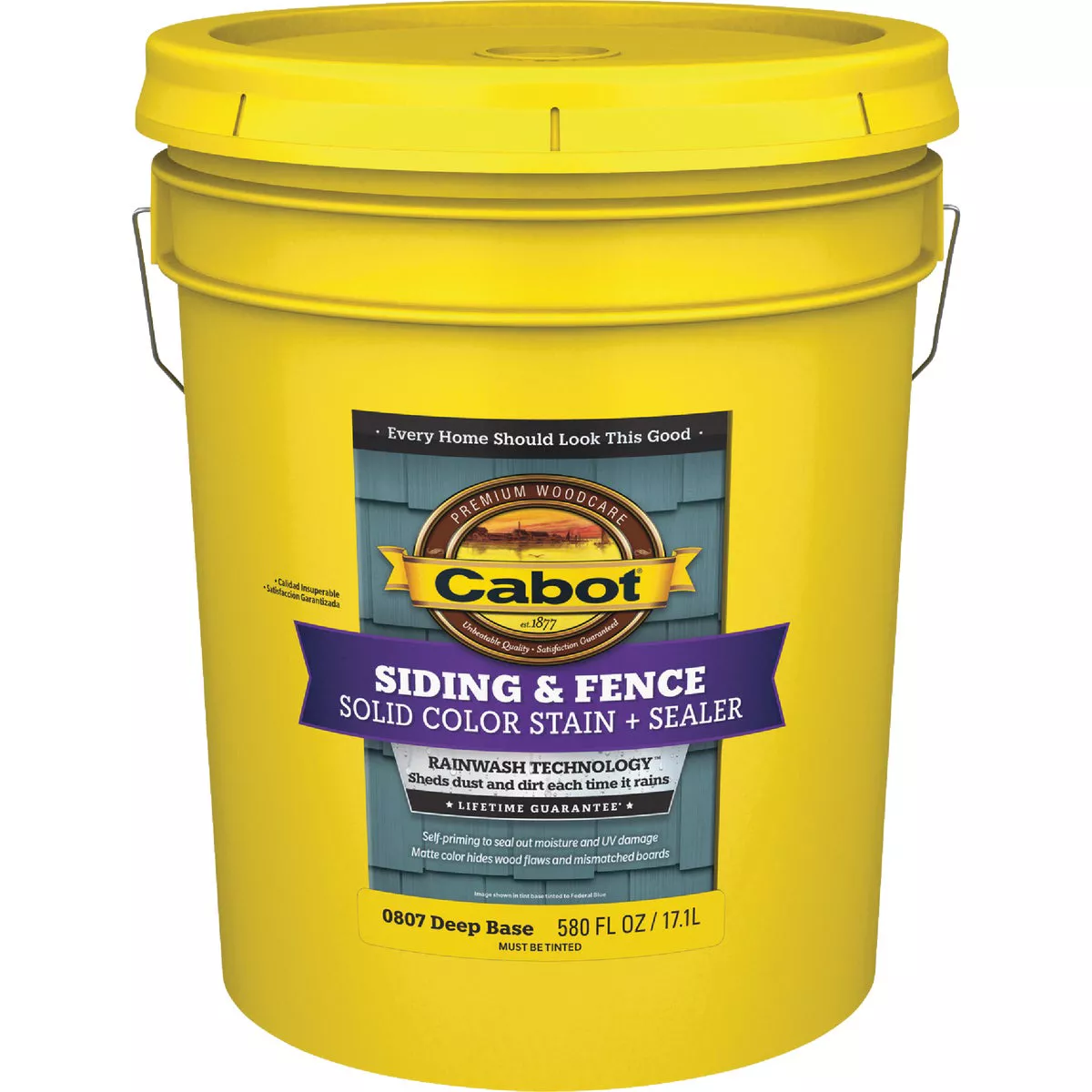 Cabot Solid Color Acrylic Siding Exterior Stain, 0807 Deep Base, 5 Gal.