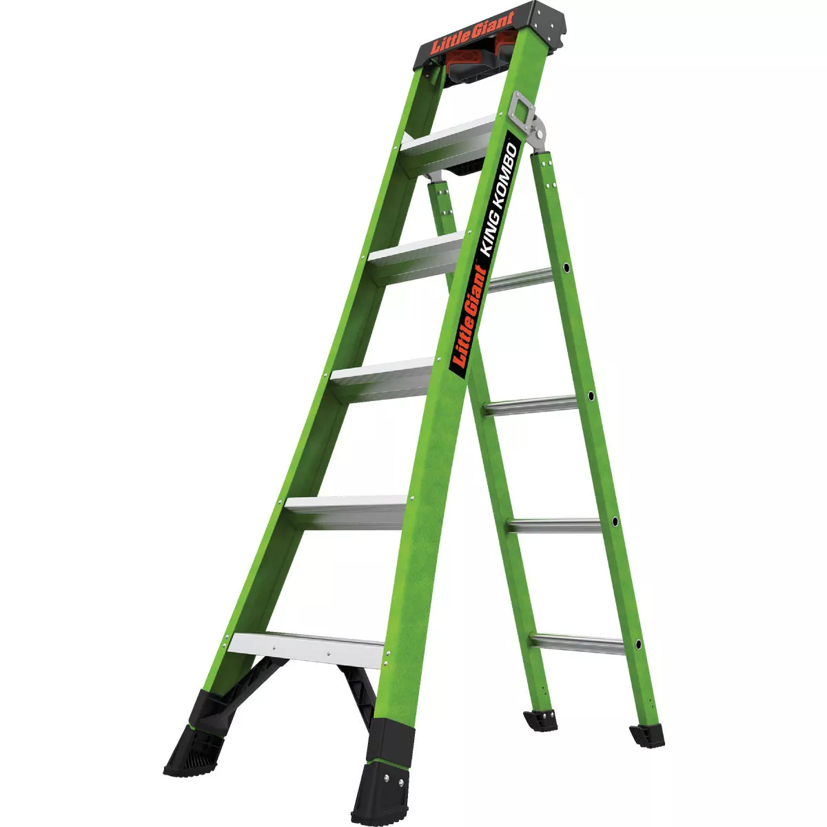 Little Giant King Kombo 6 Ft. To 10 Ft. 3-N-1 All Access Fiberglass Ladder With 375 Lb. Load Capacity Type 1AA Ladder Rating