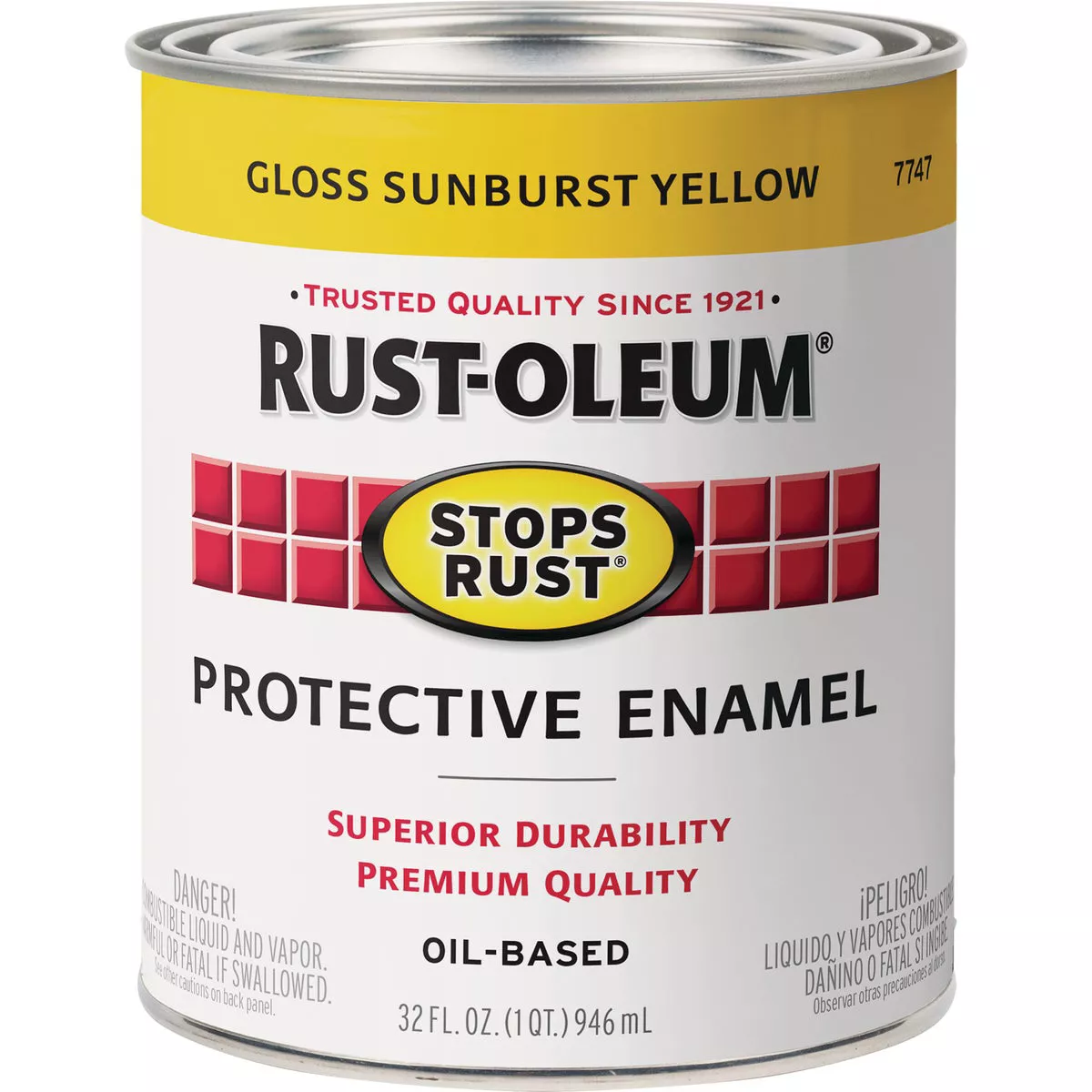 Rust-Oleum Stops Rust Oil Based Gloss Protective Rust Control Enamel, Sunburst Yellow, 1 Qt. - photo 7