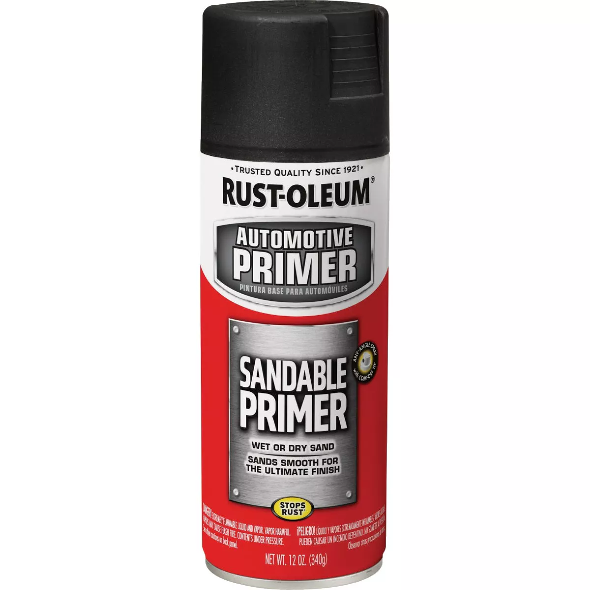 Rust-Oleum Automotive Sandable Primer Spray, 12 Oz., Black