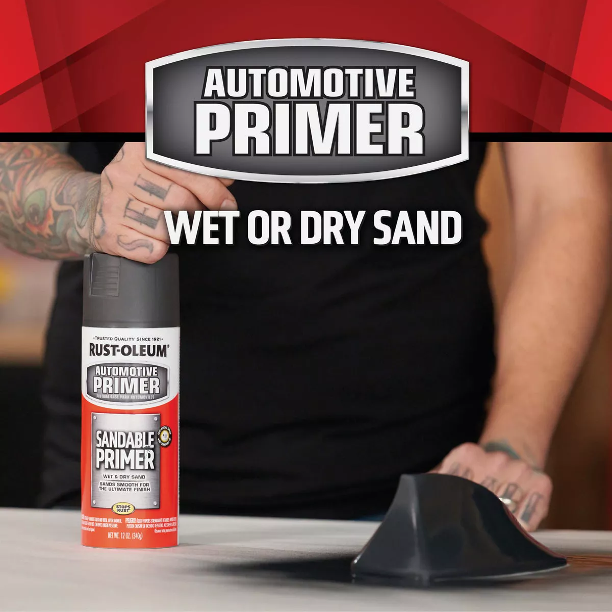 Rust-Oleum Automotive Sandable Primer Spray, 12 Oz., Black - photo 6