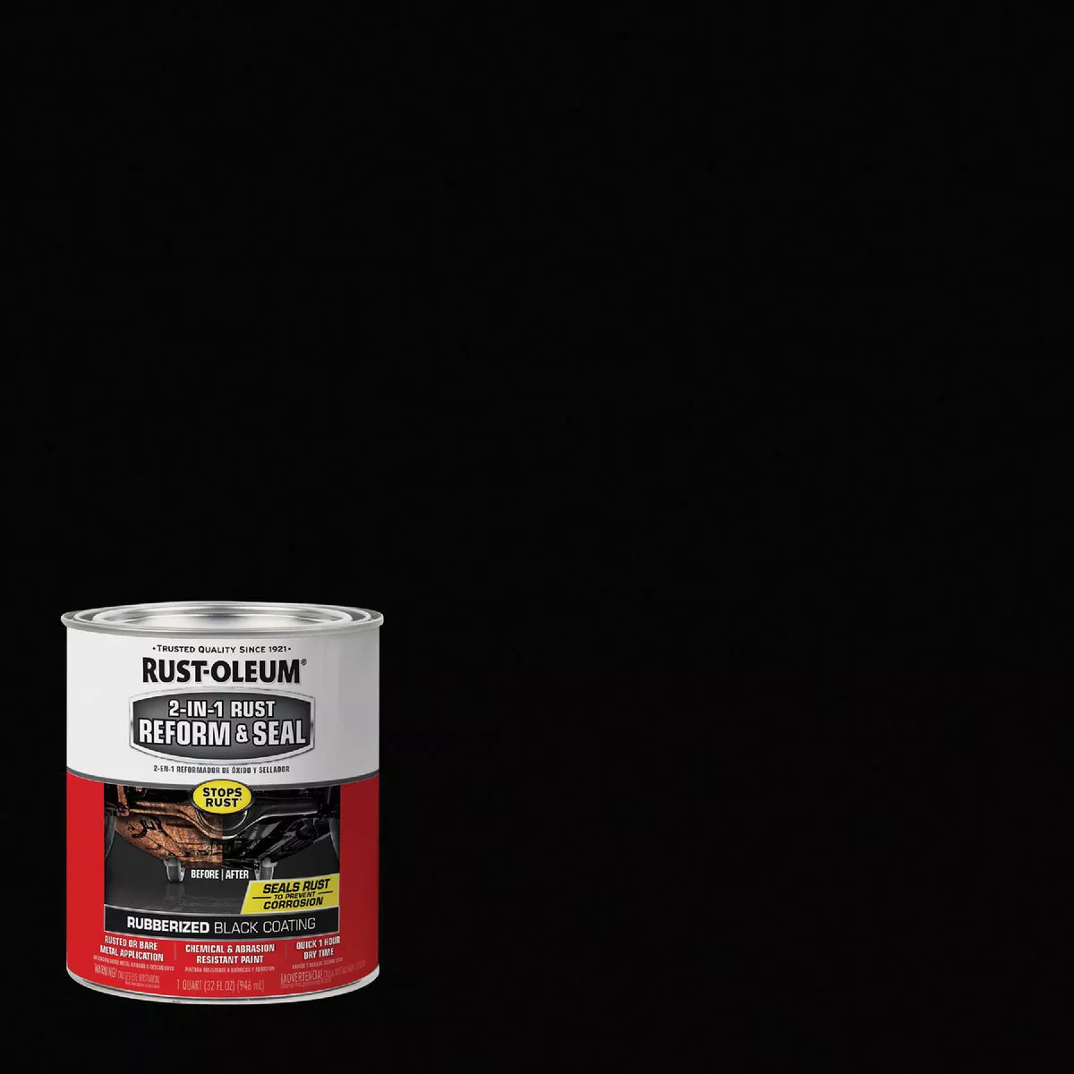 Rust-Oleum Stops Rust 2-In-1 Rust Reform & Seal, 1 Qt., Black
