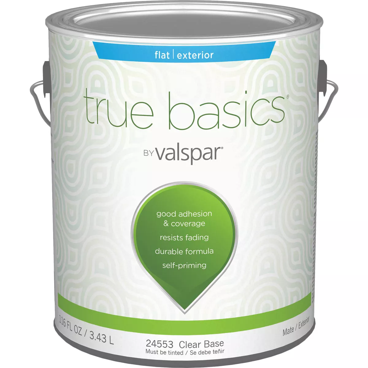 True Basics by Valspar Flat Exterior House Paint, 1 Gal., Clear Base