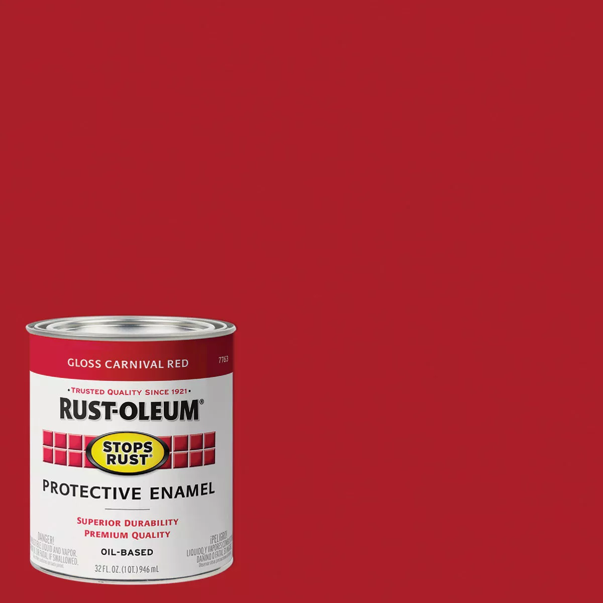 Rust-Oleum Stops Rust Oil Based Gloss Protective Rust Control Enamel, Carnival Red, 1 Qt.
