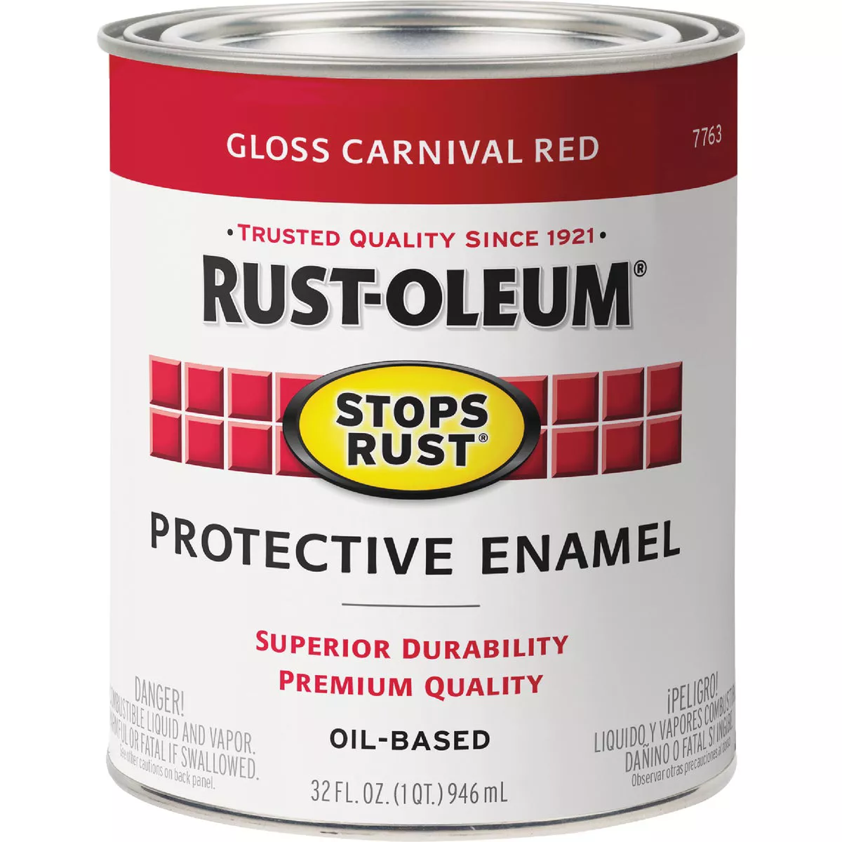 Rust-Oleum Stops Rust Oil Based Gloss Protective Rust Control Enamel, Carnival Red, 1 Qt. - photo 2