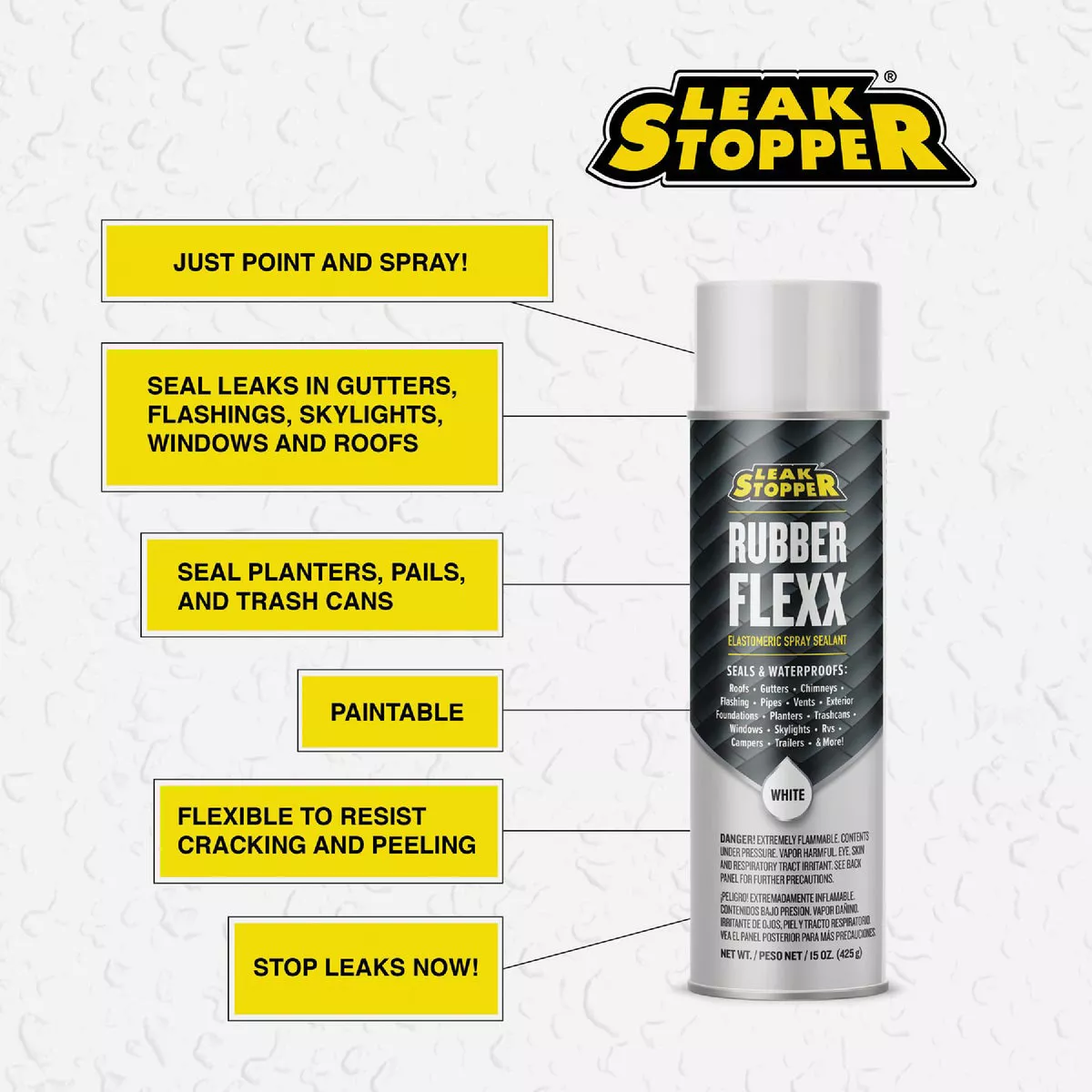 Black Jack Leak Stopper 15 Oz. White Rubber Flexx Spray Sealant - photo 3