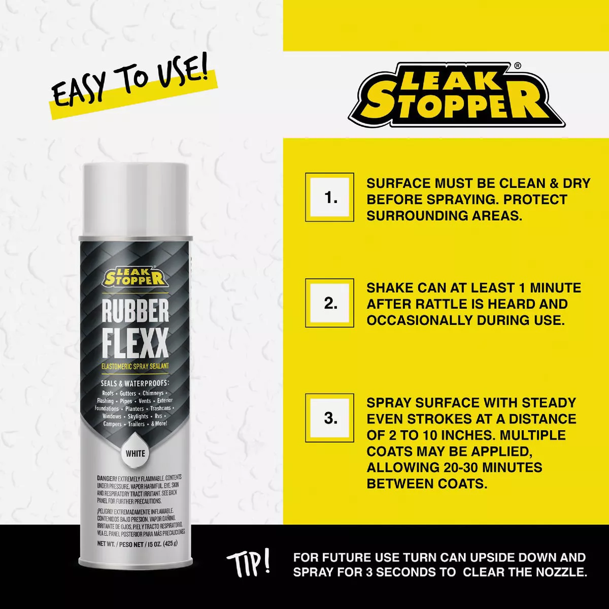 Black Jack Leak Stopper 15 Oz. White Rubber Flexx Spray Sealant - photo 4