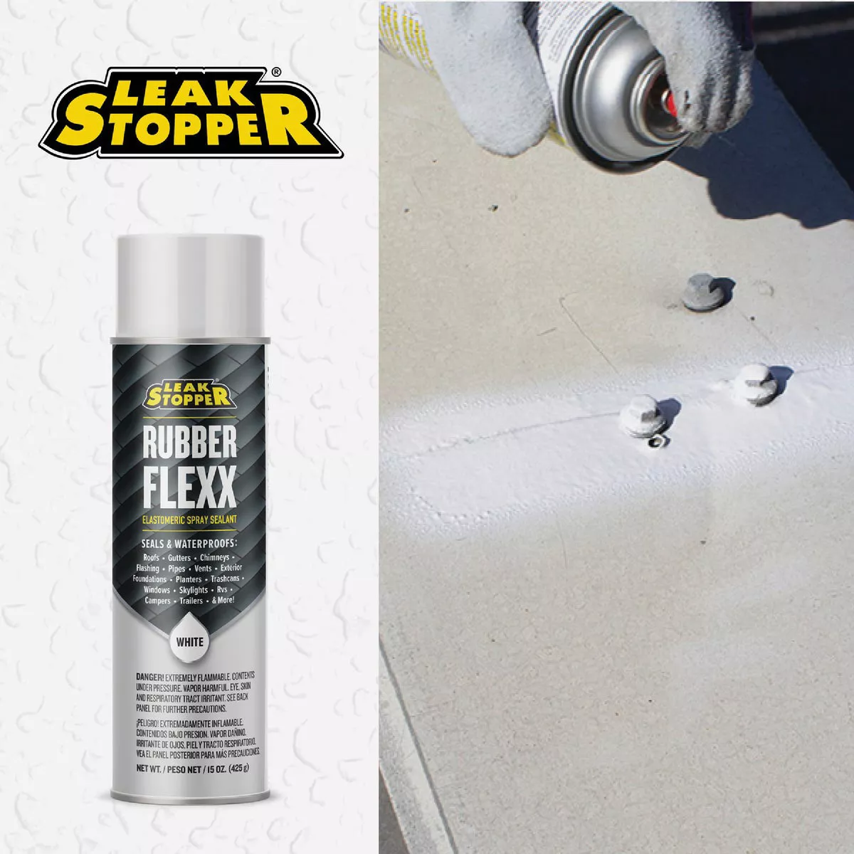 Black Jack Leak Stopper 15 Oz. White Rubber Flexx Spray Sealant - photo 5