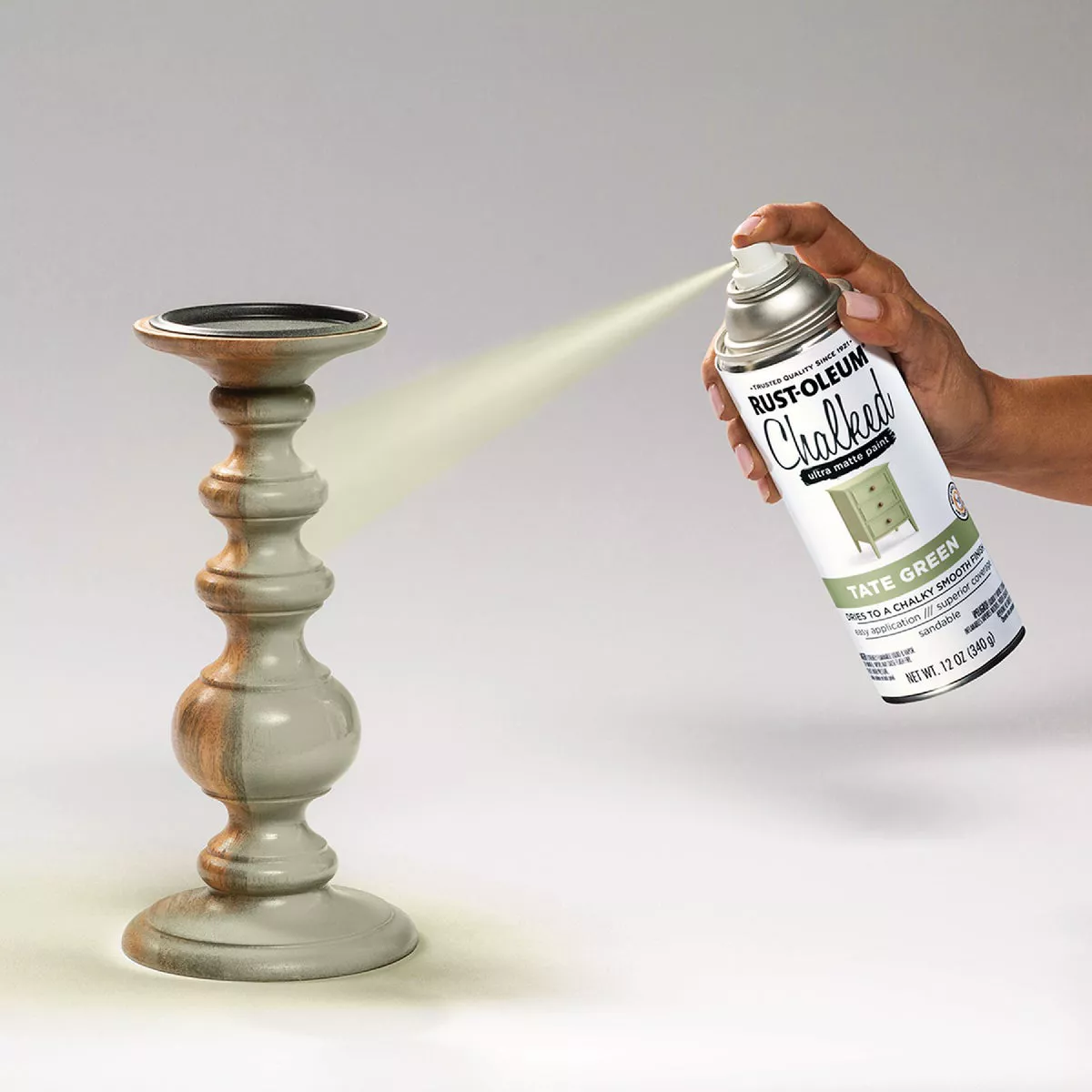 Rust-Oleum Chalked 12 Oz. Ultra Matte Spray Paint, Tate Green - photo 5