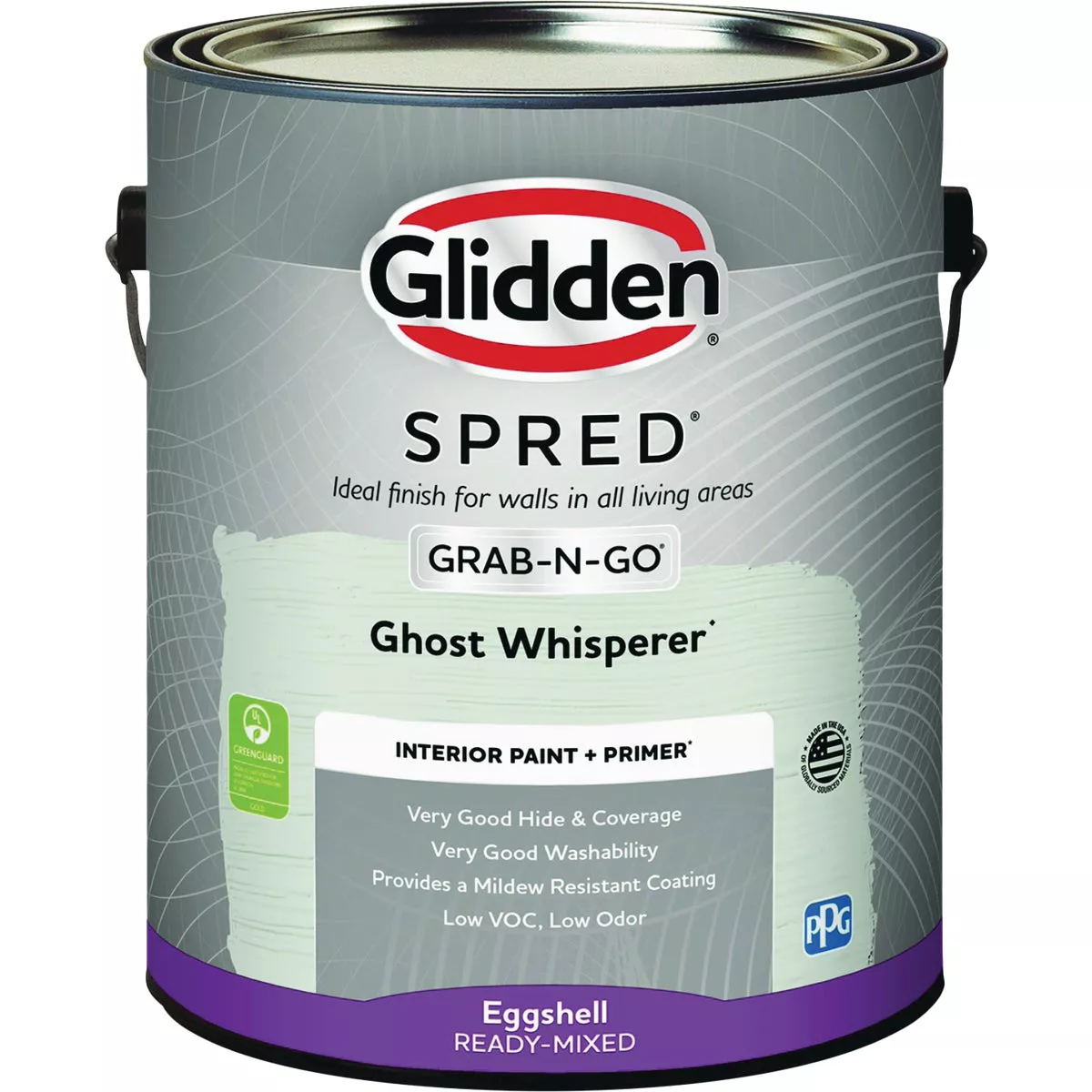 Glidden Spred Interior Grab-N-Go Paint + Primer Eggshell Paint, Ghost Whisperer, 1 Gal. - photo 7
