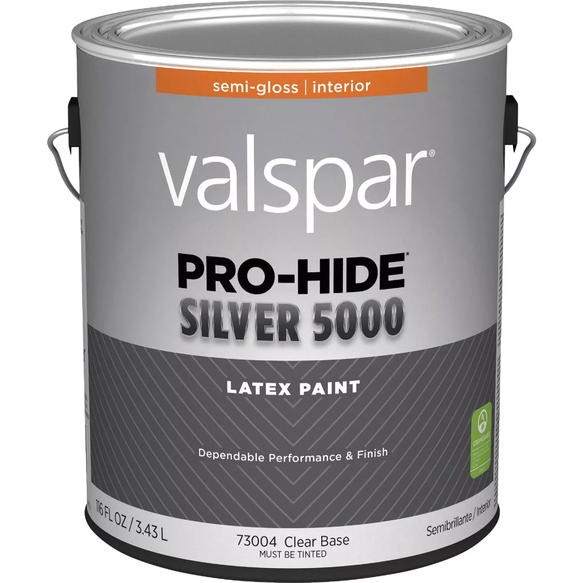 Valspar Pro-Hide Silver 5000 Latex Semi-Gloss Interior Wall Paint, Clear Base, 1 Gal.