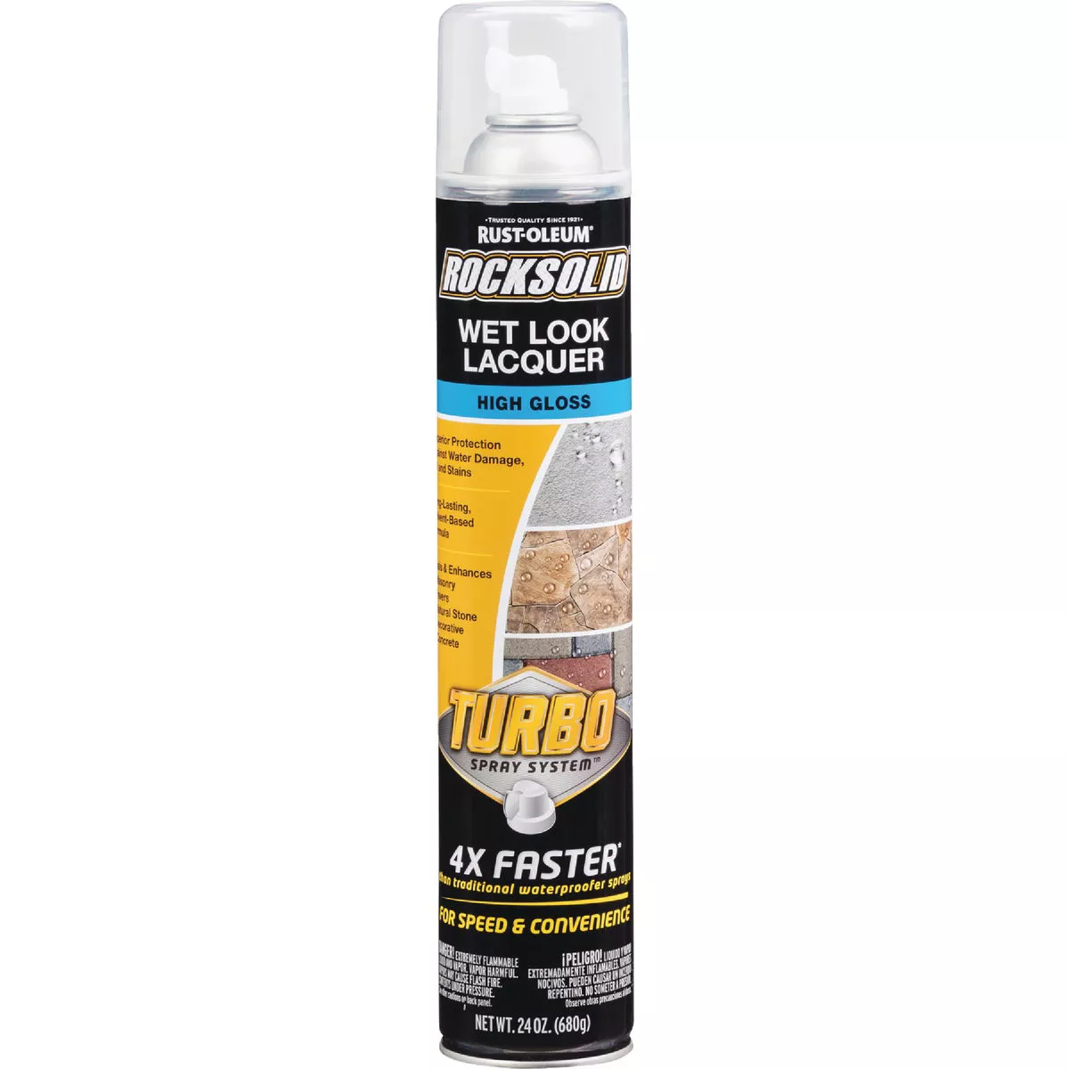 Rust-Oleum RockSolid 24 Oz. Turbo Spray System High Gloss Wet Look Lacquer Spray Sealer - photo 2
