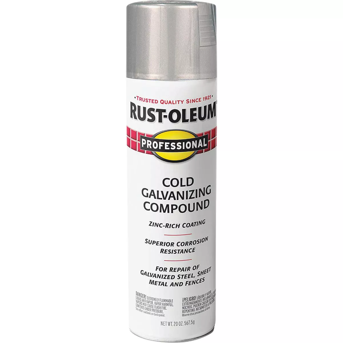Rust-Oleum Professional 20 Oz. Flat Galvanizing Compound Spray Paint, Cold Galvanized - photo 4