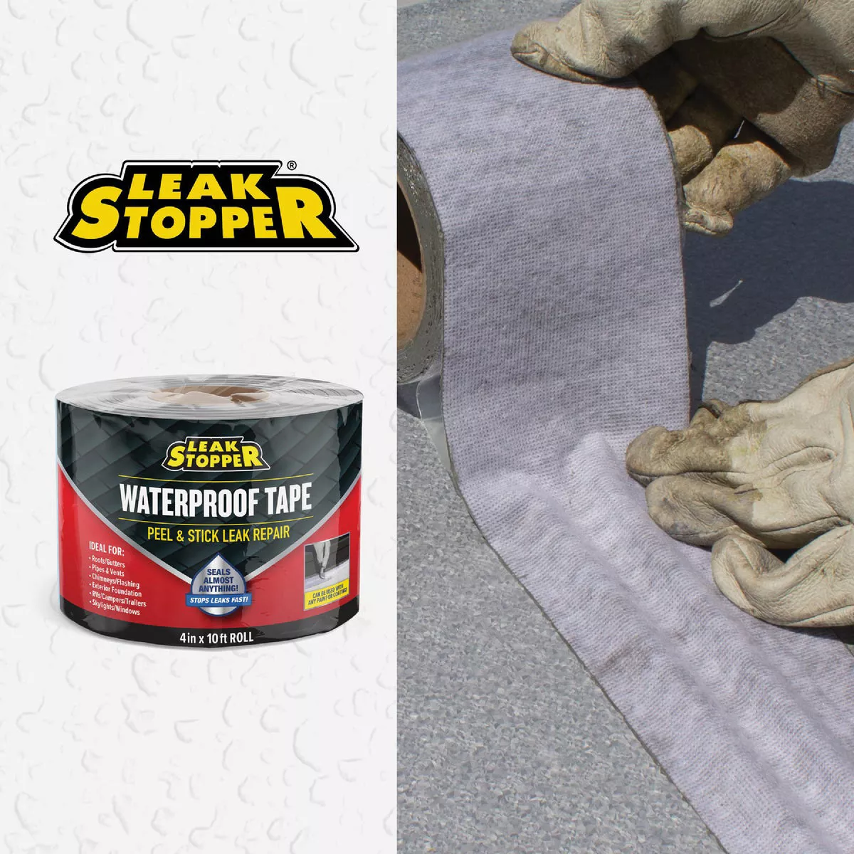 Leak Stopper Rubber Flexx 4 In. x 10 Ft. Waterproofing & Seam Tape - photo 4