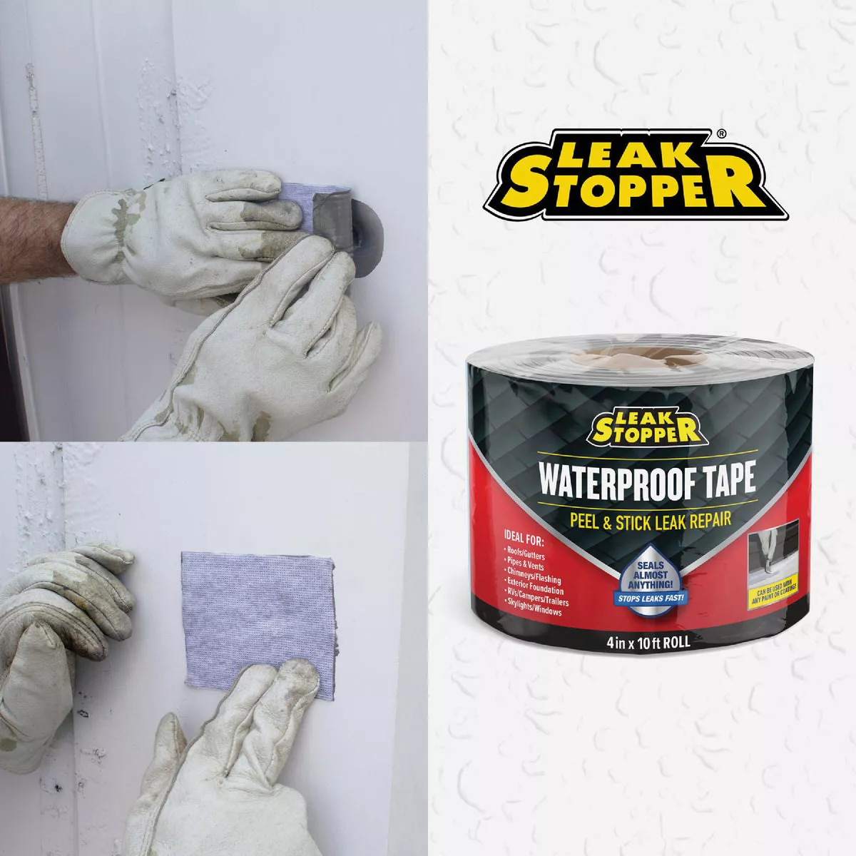 Leak Stopper Rubber Flexx 4 In. x 10 Ft. Waterproofing & Seam Tape - photo 5