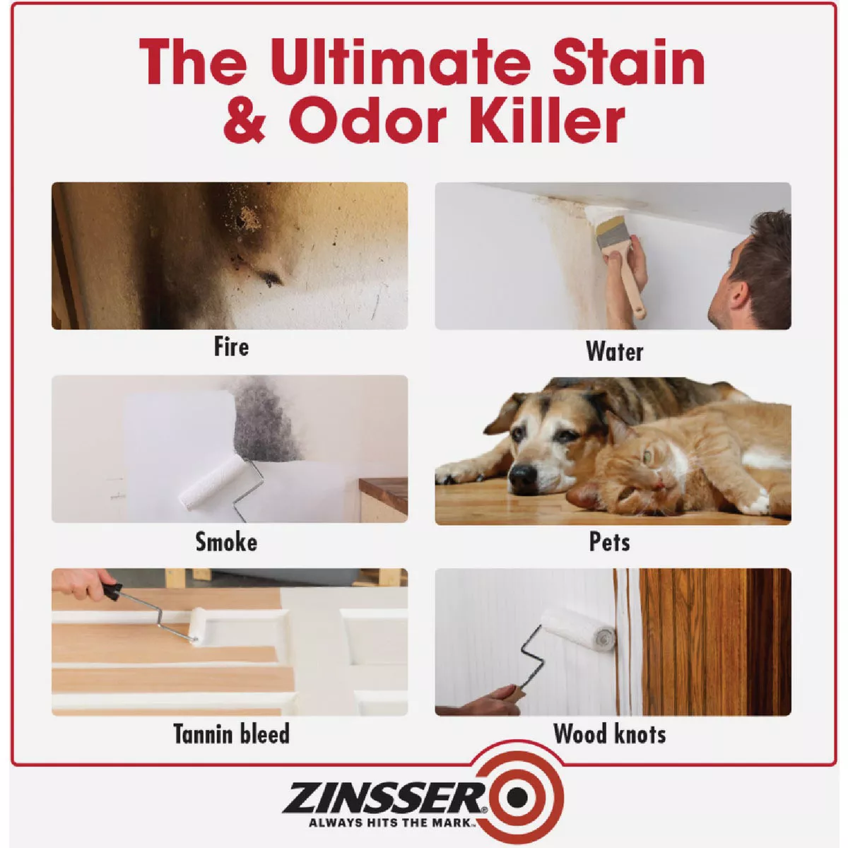 Zinsser B-I-N Shellac-Based Ultimate Stain Blocker Interior & Spot Exterior Primer, White, 5 Gal. - photo 4