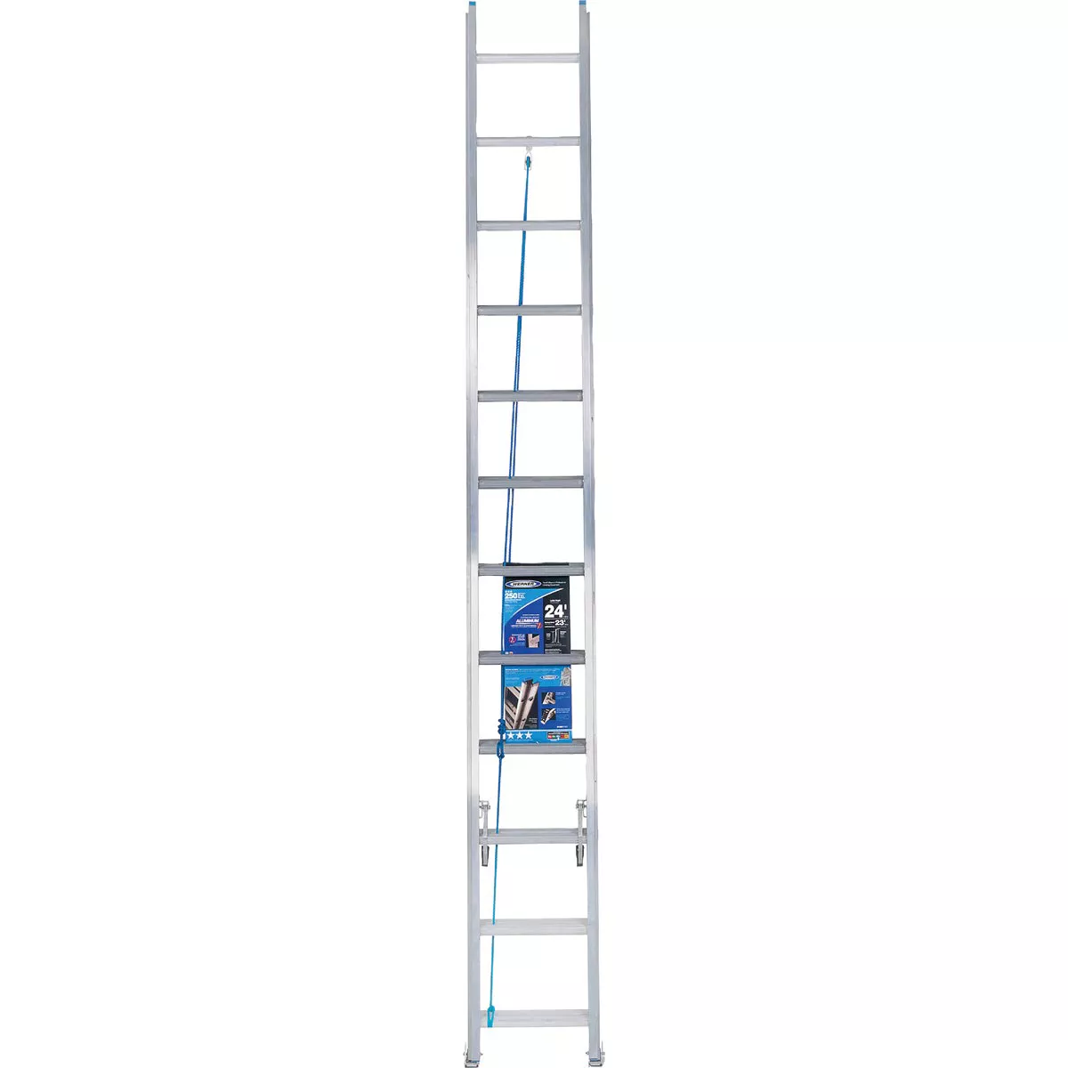 Werner 24 Ft. Aluminum Extension Ladder with 250 Lb. Load Capacity Type I Duty Rating - photo 2