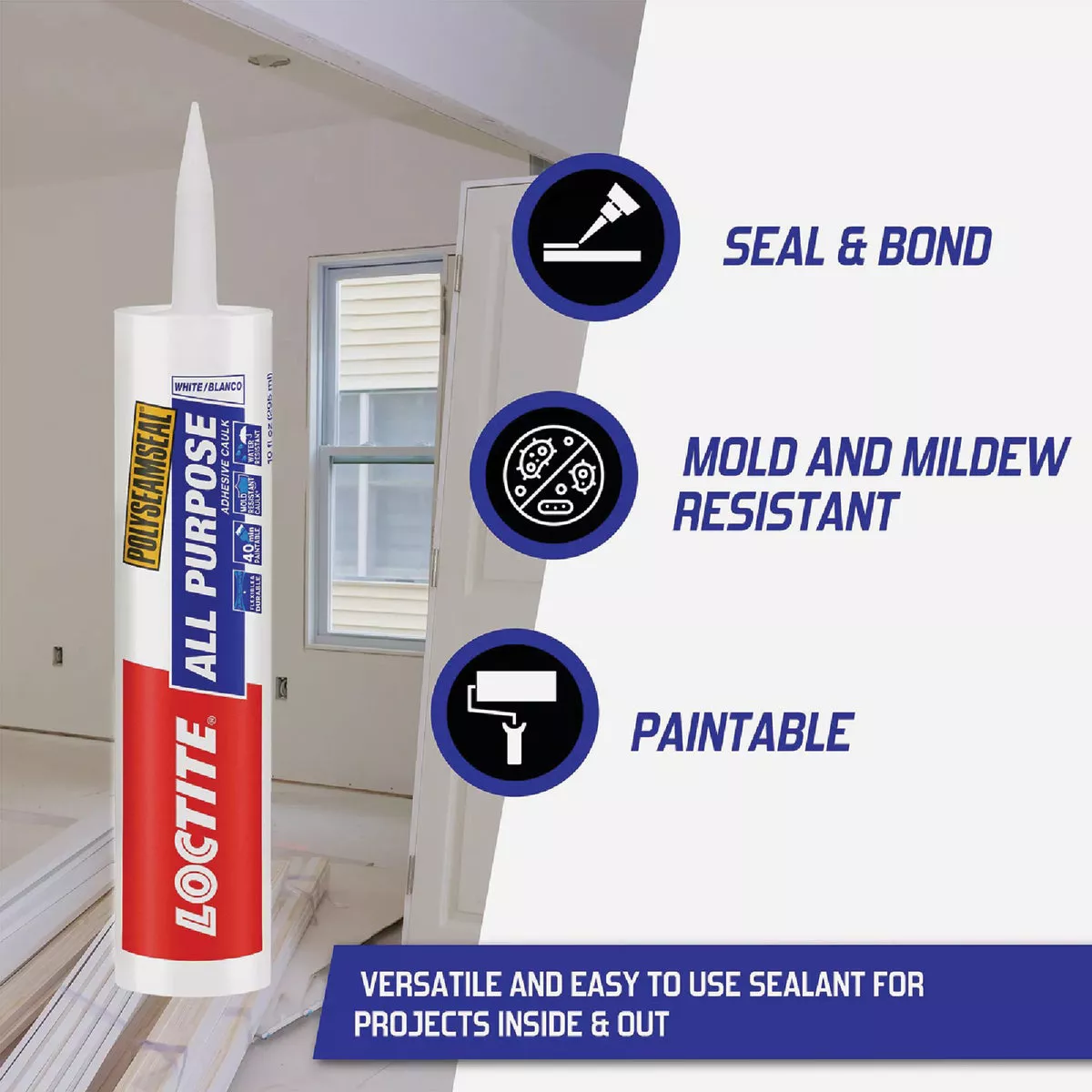 Loctite POLYSEAMSEAL 5.5 Oz. White Adhesive Caulk - photo 2