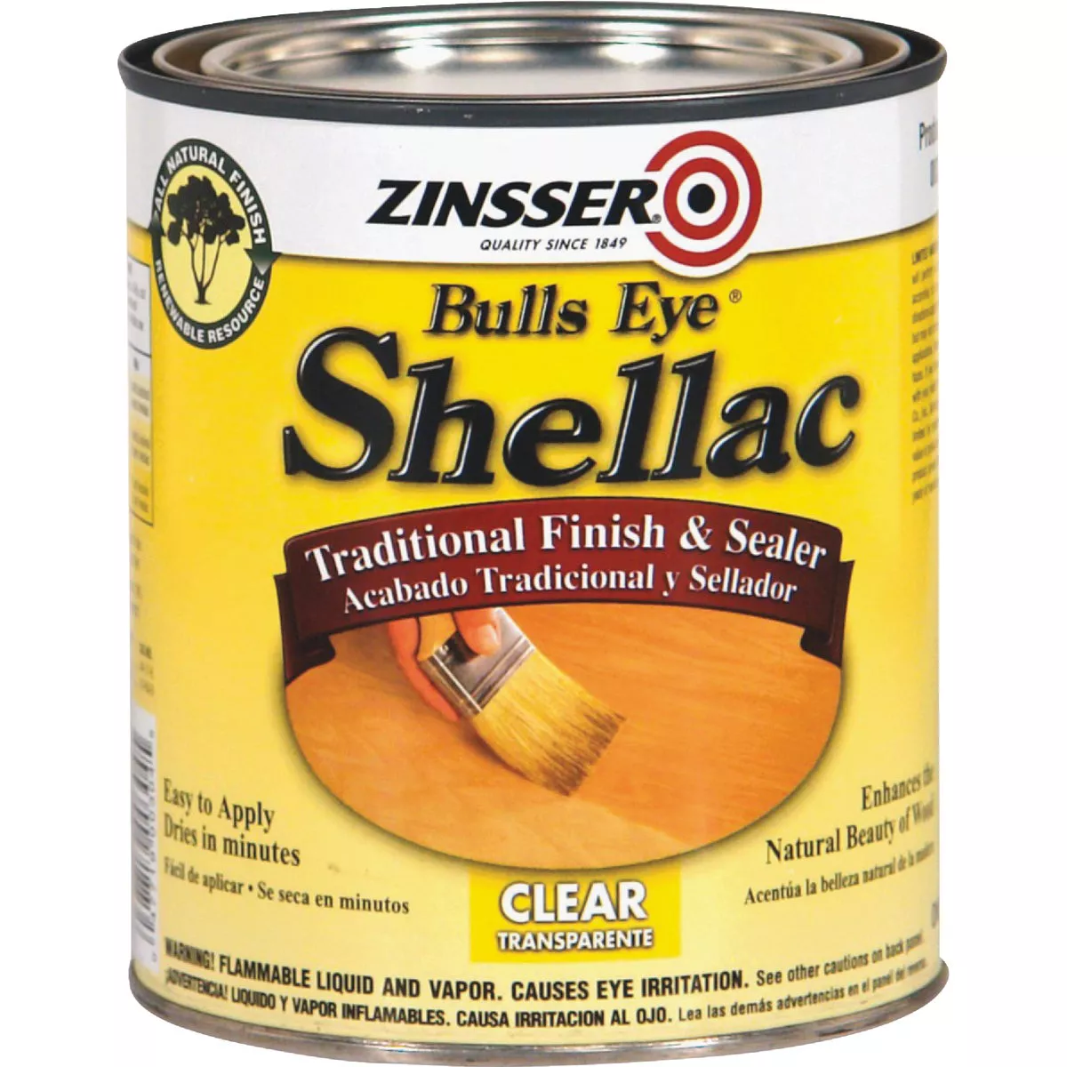 Zinsser Bulls Eye Clear Shellac, Quart - photo 2