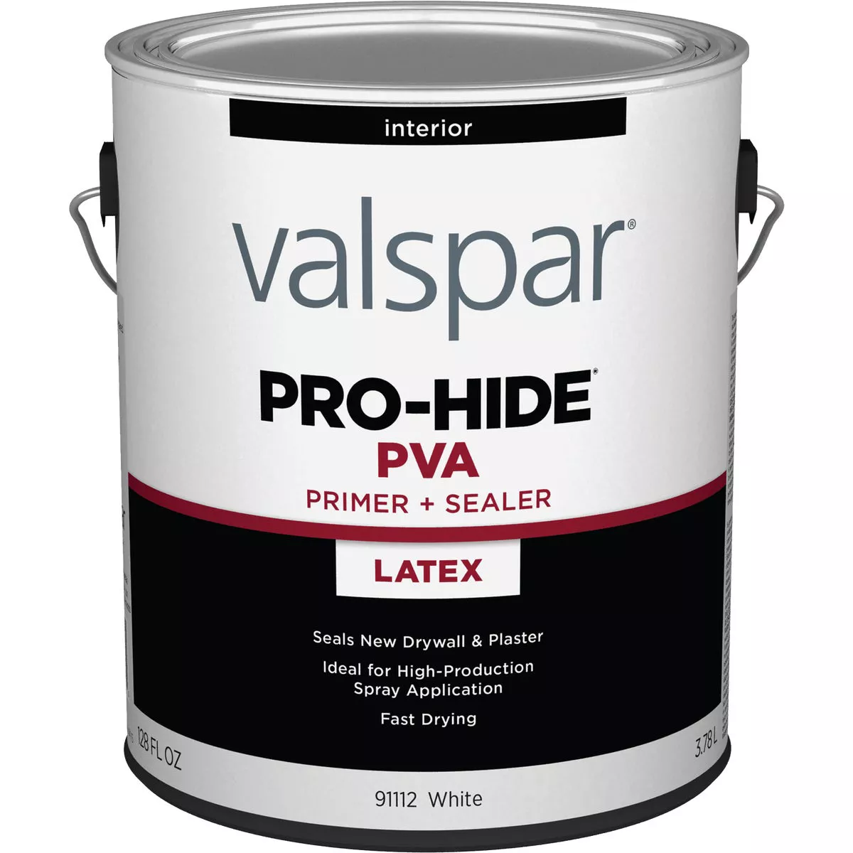 Valspar Pro-Hide PVA Interior Latex Drywall Primer, White, 1 Gal.