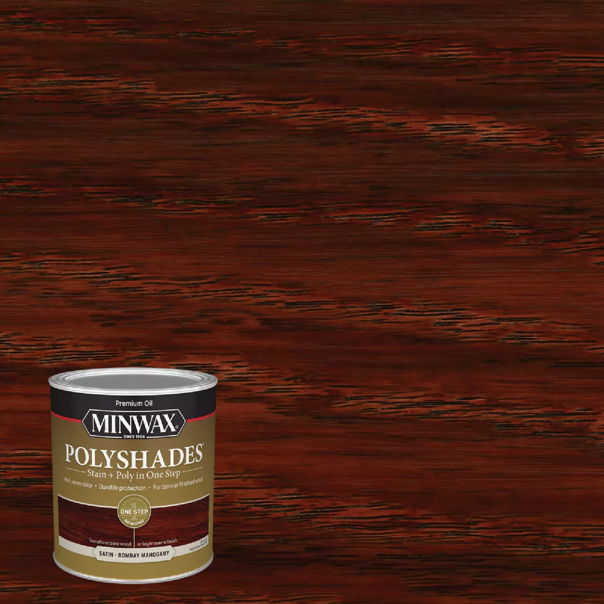 Minwax Polyshades 1 Qt. Satin Stain & Finish Polyurethane In 1-Step, Bombay Mahogany