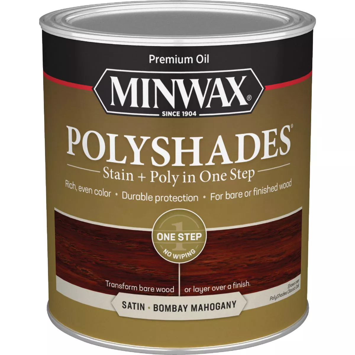 Minwax Polyshades 1 Qt. Satin Stain & Finish Polyurethane In 1-Step, Bombay Mahogany - photo 2