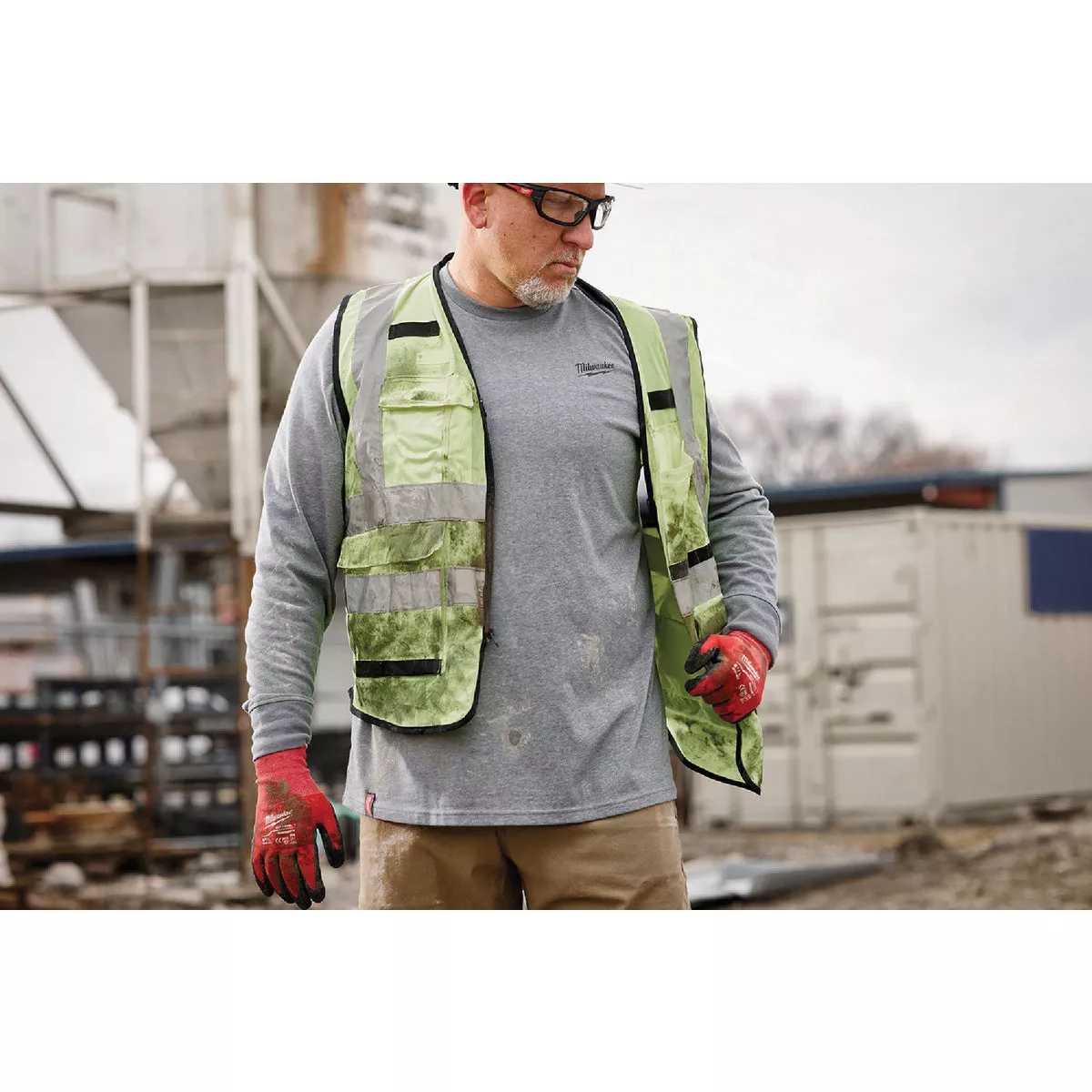 Milwaukee Large Gray Long Sleeve Unisex Hybrid Work Shirt - photo 2