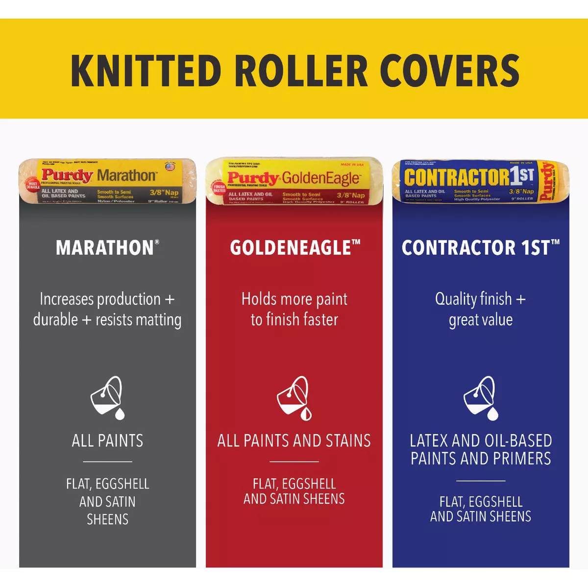 Purdy White Dove 6-1/2" x 3/8" Woven Fabric Roller Cover (2-Pack) - photo 4