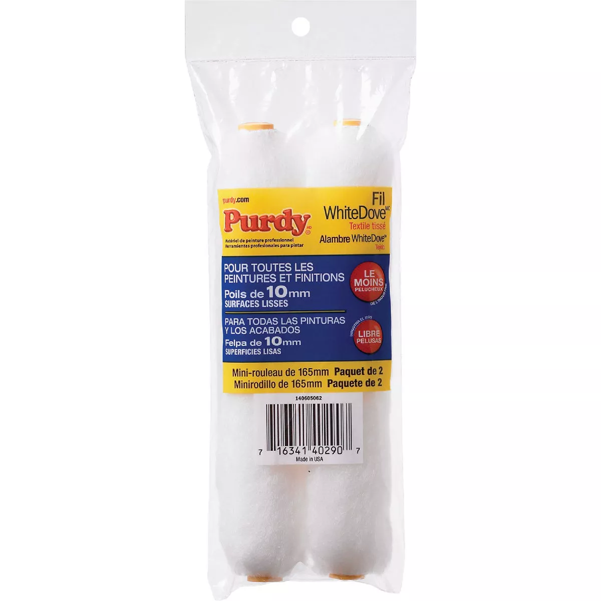 Purdy White Dove 6-1/2" x 3/8" Woven Fabric Roller Cover (2-Pack) - photo 2