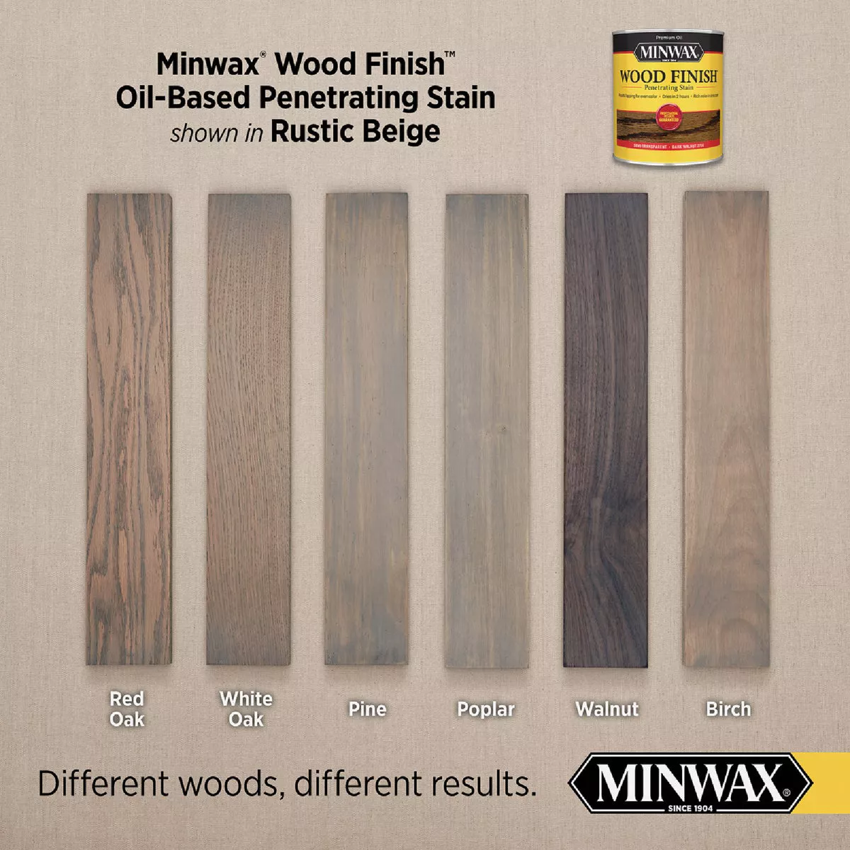Minwax Penetrating Stain Wood Finish, Rustic Beige, 1 Qt. - photo 3