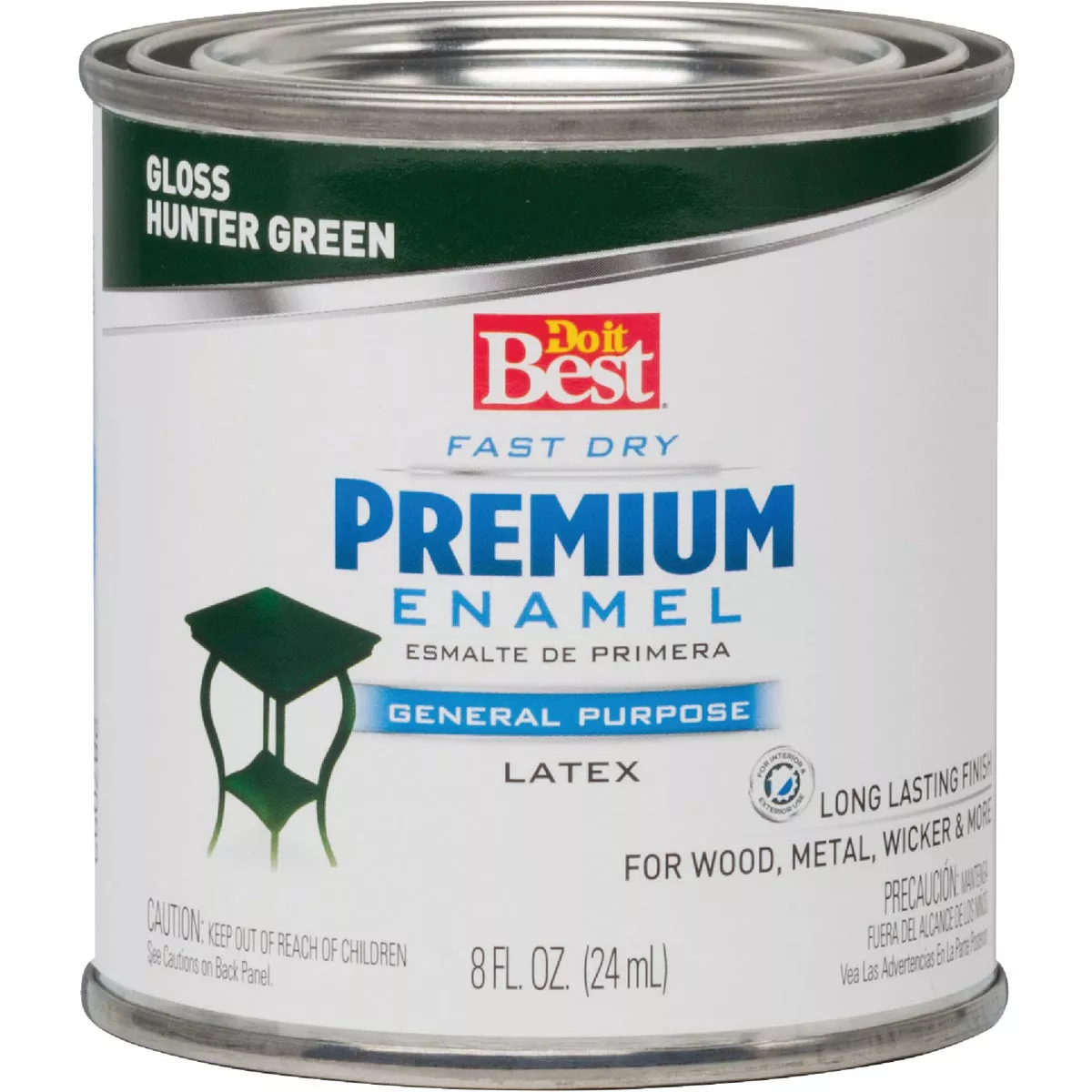 Do it Best Fast Dry Acrylic Latex Gloss Premium Enamel, Hunter Green, 1/2 Pt.