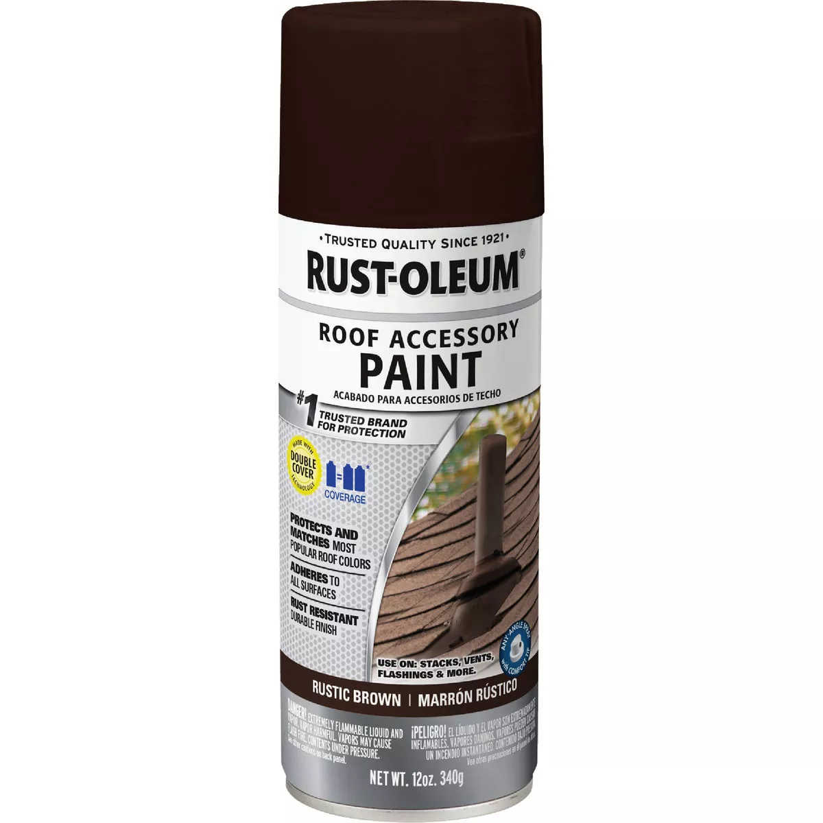 Rust-Oleum Stops Rust Roof Accessory 12 Oz. Rustic Brown Flat Anti-Rust Spray Paint - photo 2
