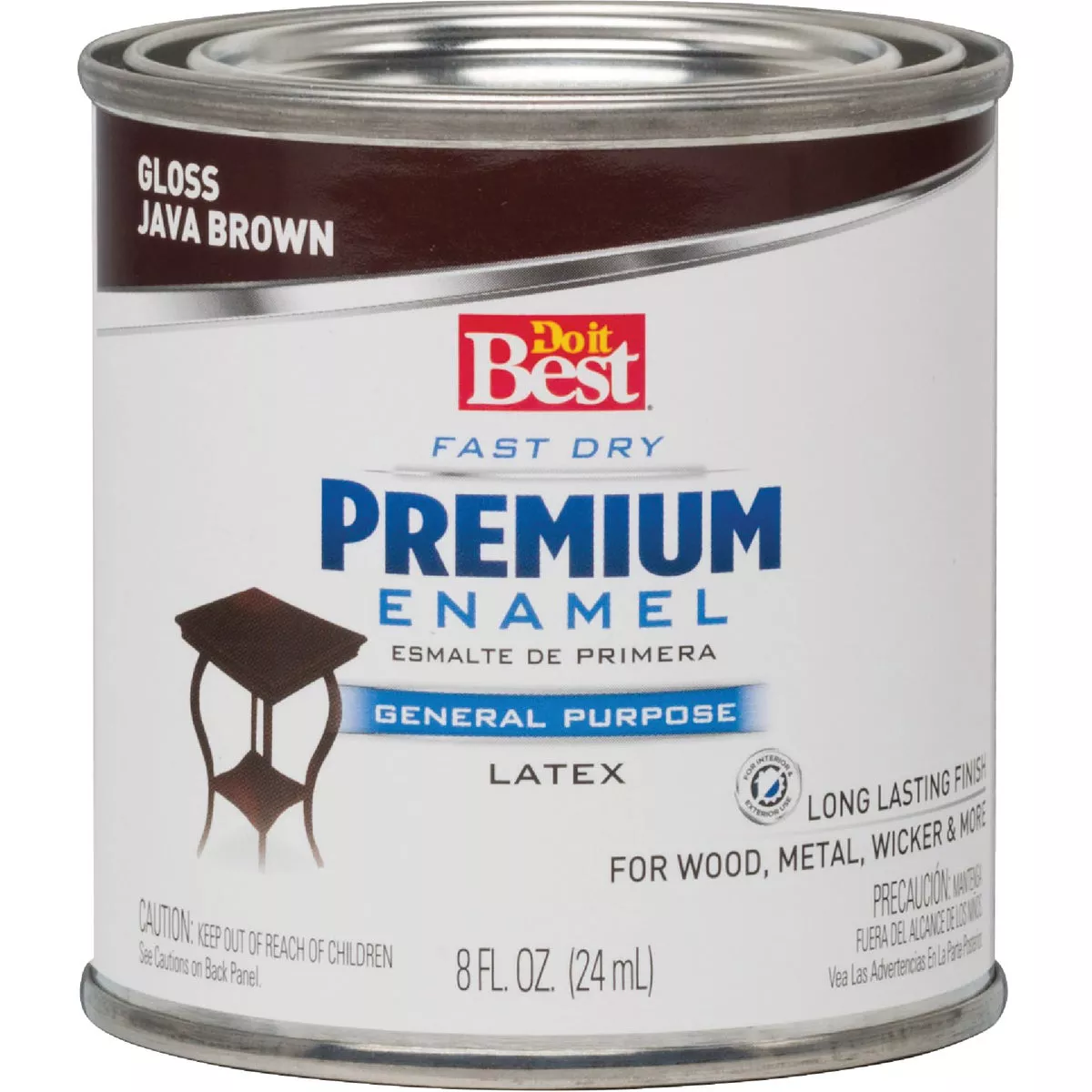 Do it Best Fast Dry Acrylic Latex Gloss Premium Enamel, Java Brown, 1/2 Pt.