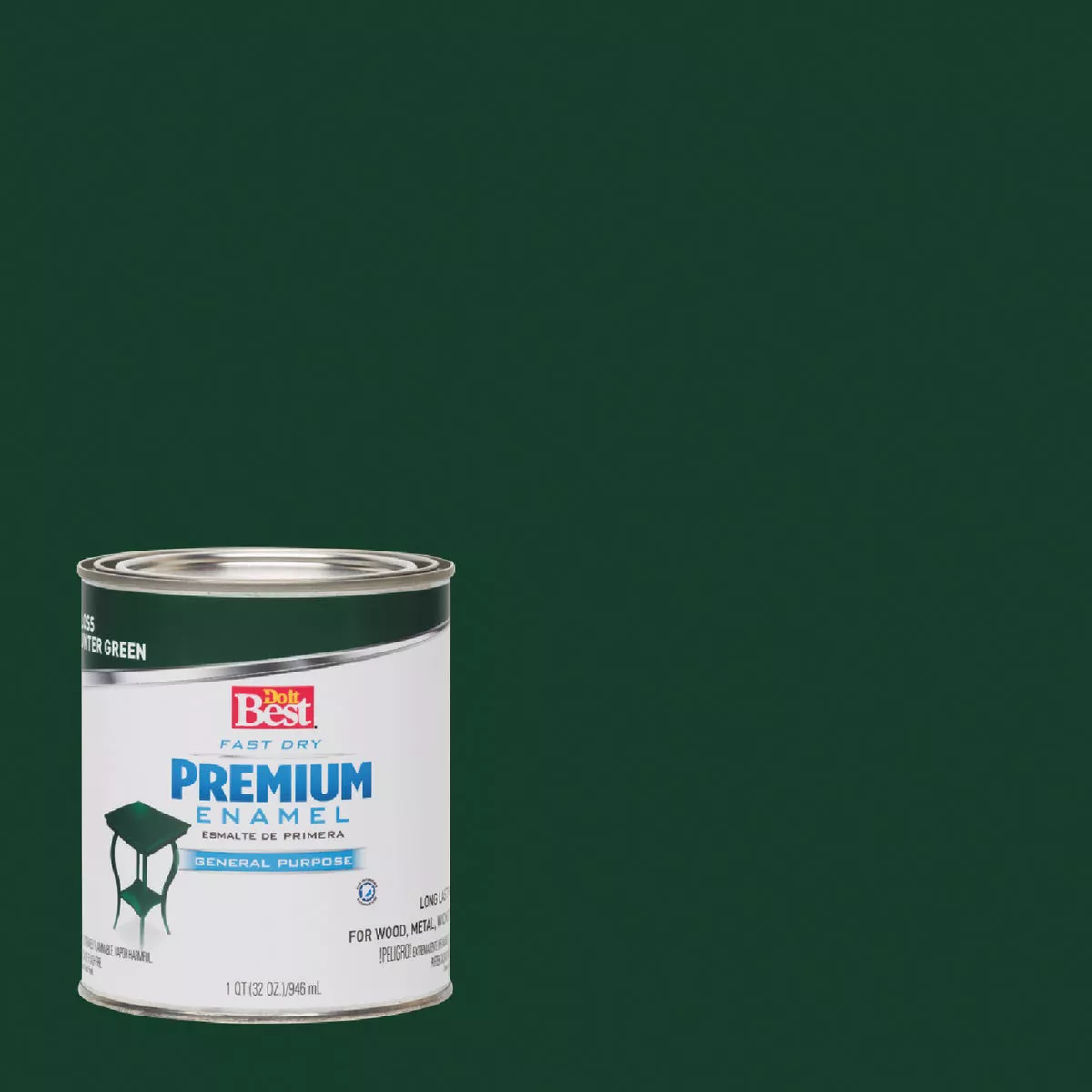 Do it Best Fast Dry Acrylic Latex Gloss Premium Enamel, Hunter Green, 1 Qt.