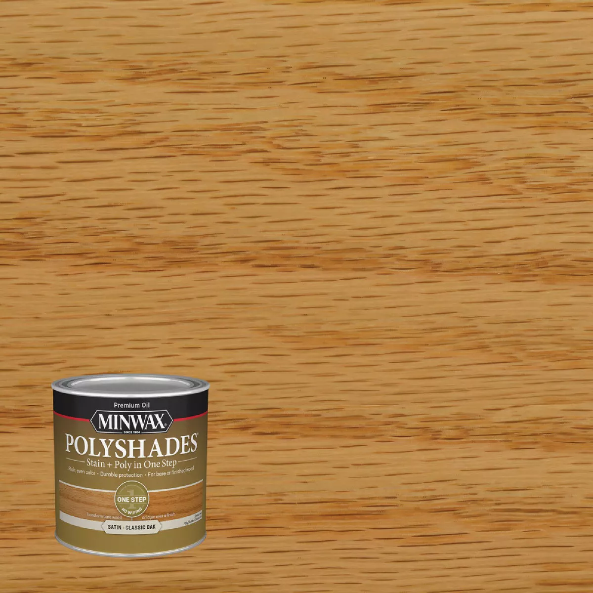 Minwax Polyshades 1/2 Pt. Satin Stain & Finish Polyurethane In 1-Step, Classic Oak